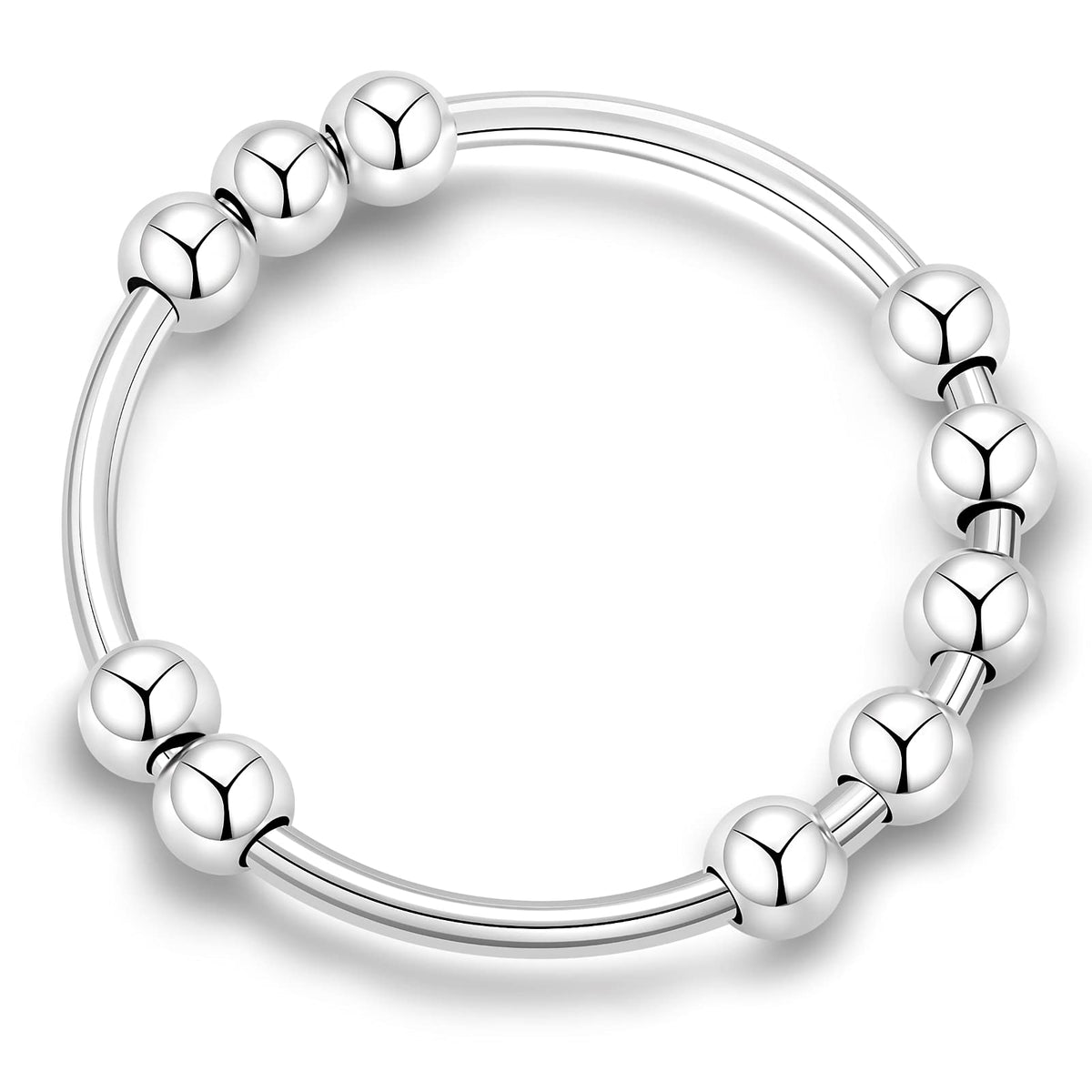 CIELTEAR 925 Sterling Silver Fidget Ring for Women – Calm Anxiety Spinner Jewelry