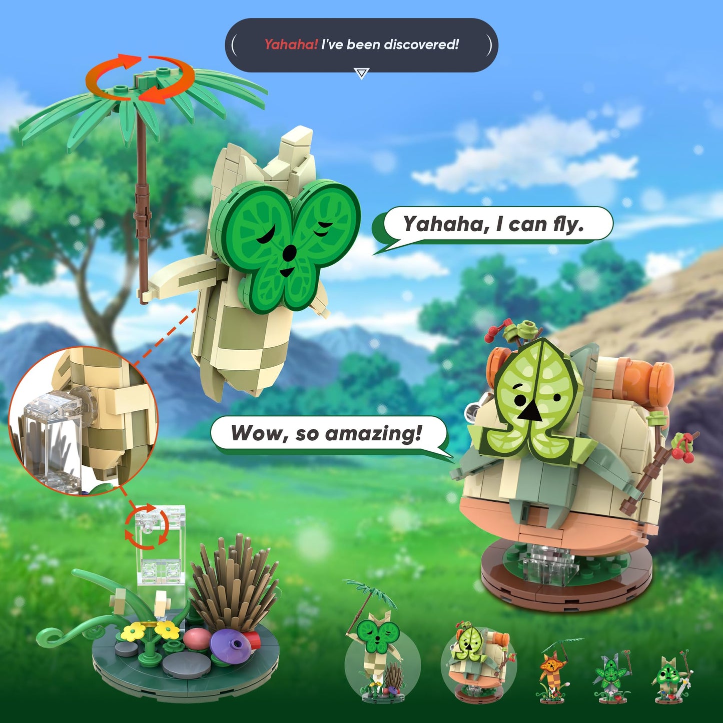 CinamixBrax Koroks Building Set – 5 Character Blocks for BOTW Fans