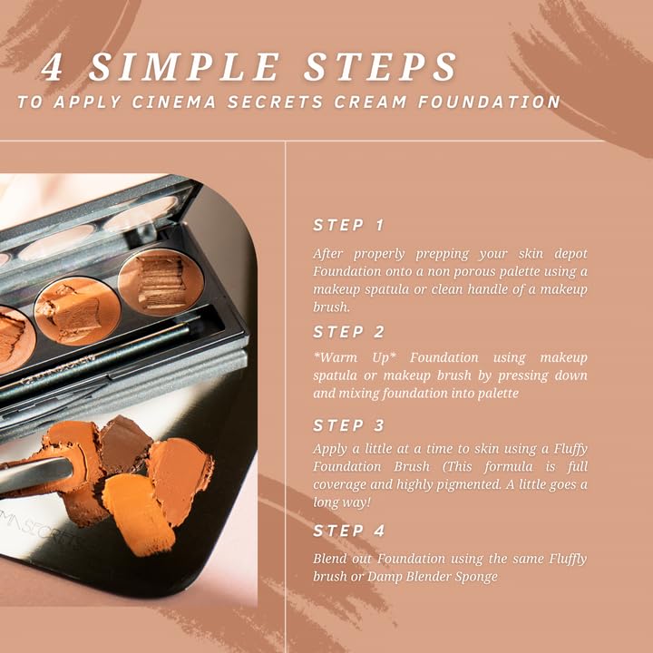 Cinema Secrets Ultimate Foundation 105-08 Pro Cream Foundation — Deep Red Undertones, Buildable Coverage, Long-Wear Matte, Paraben-Free, Color Correct