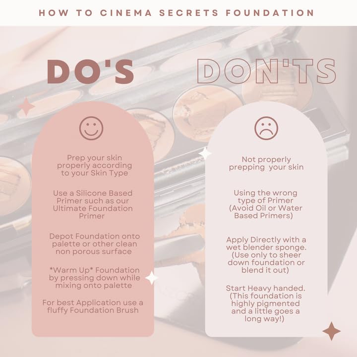Cinema Secrets Ultimate Foundation 404-03A – Pro Cream, Medium Beige-Peach, Buildable, Color Correct, Long-Wear Matte
