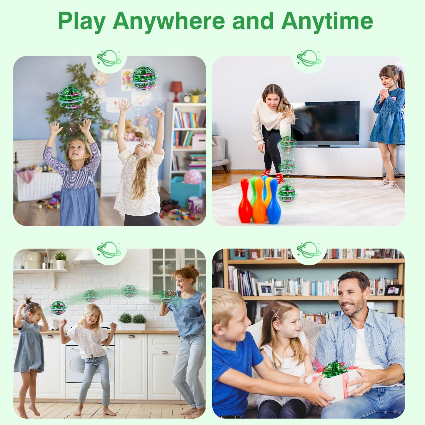 Ciniffo Flying Orb Ball 2025 – Hand Controlled Boomerang Mini Drone, Safe ABS Toy for Kids 6+