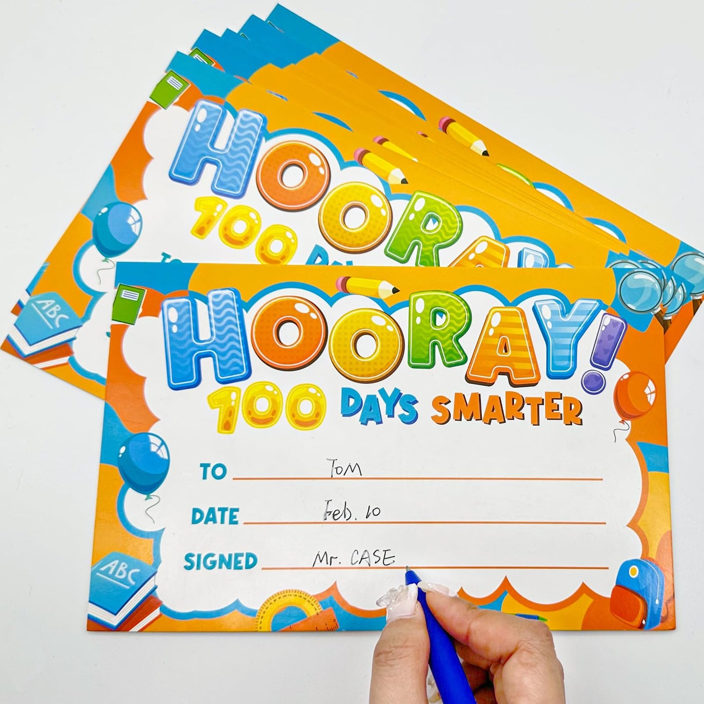 Cinrobiye 180 Pcs 100 Days Awards Set – Certificates, Bracelets, Posters & More for Classroom Celebrations
