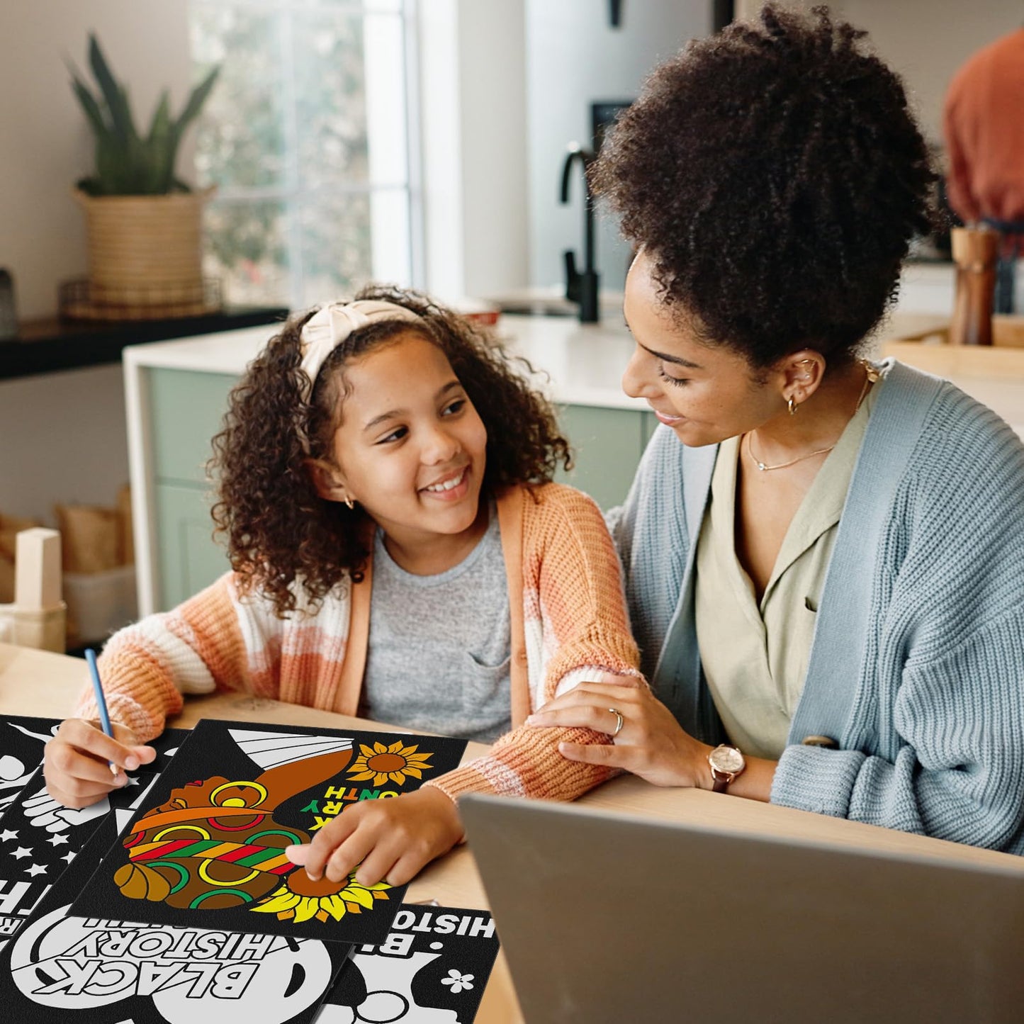 Cinrobiye Velvet Coloring Posters 48-Pack for Black History Month | 8x10 in
