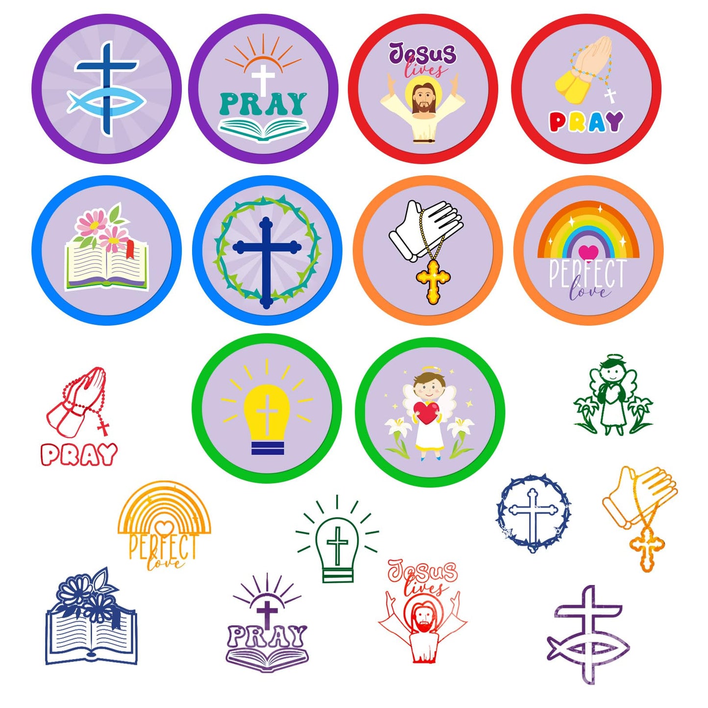 Cinrobiye 24 PCS Christian Stampers – Bible-Themed Party & Classroom Favors