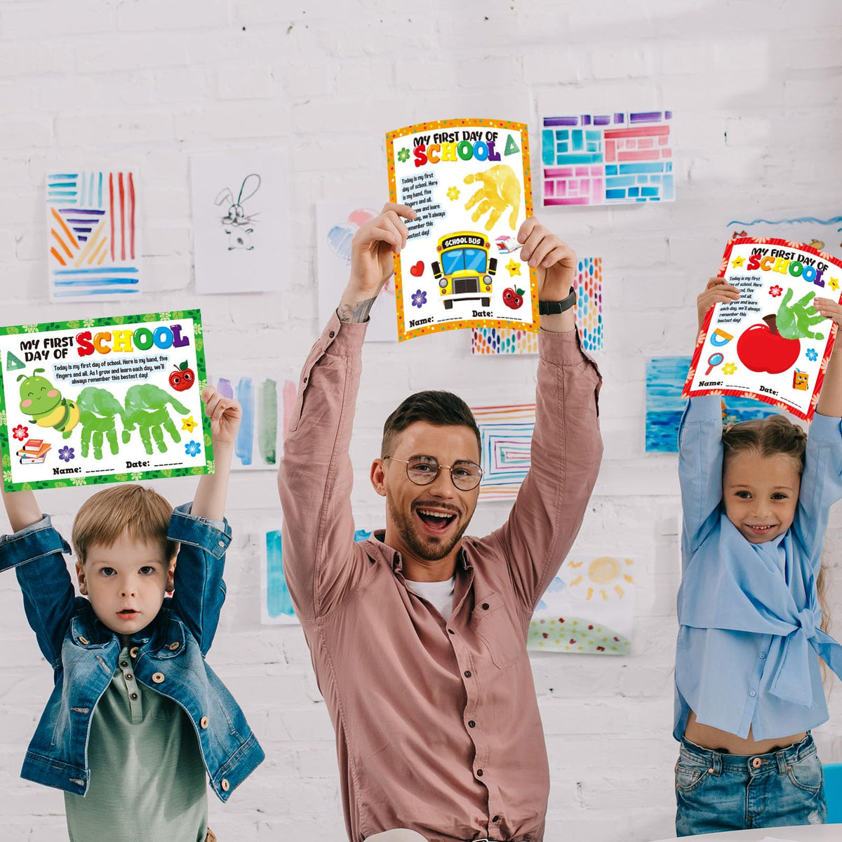 Cinrobiye 24-Piece Back to School Craft Kit – DIY Handprint Art for Classrooms