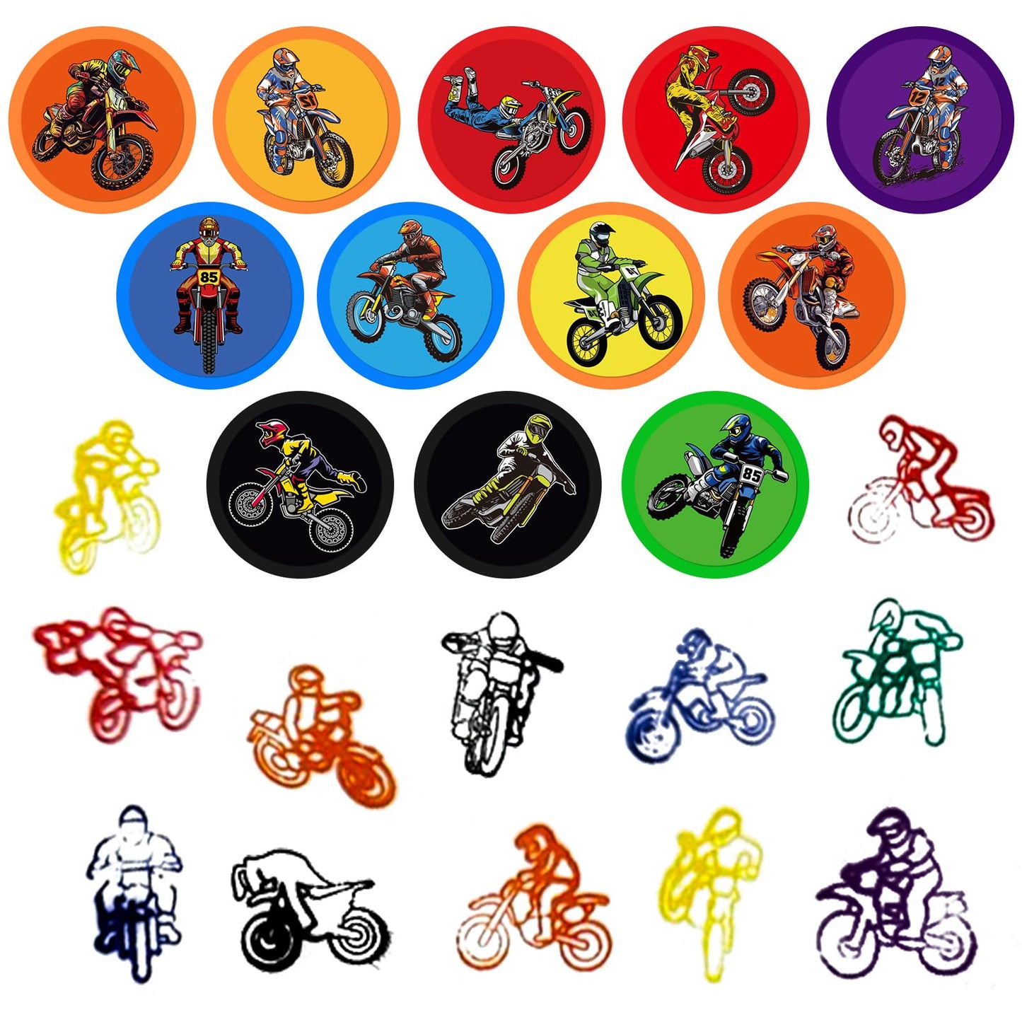 Cinrobiye 24 PCS Dirt Bike Stampers – Motocross Party Favors & Rewards