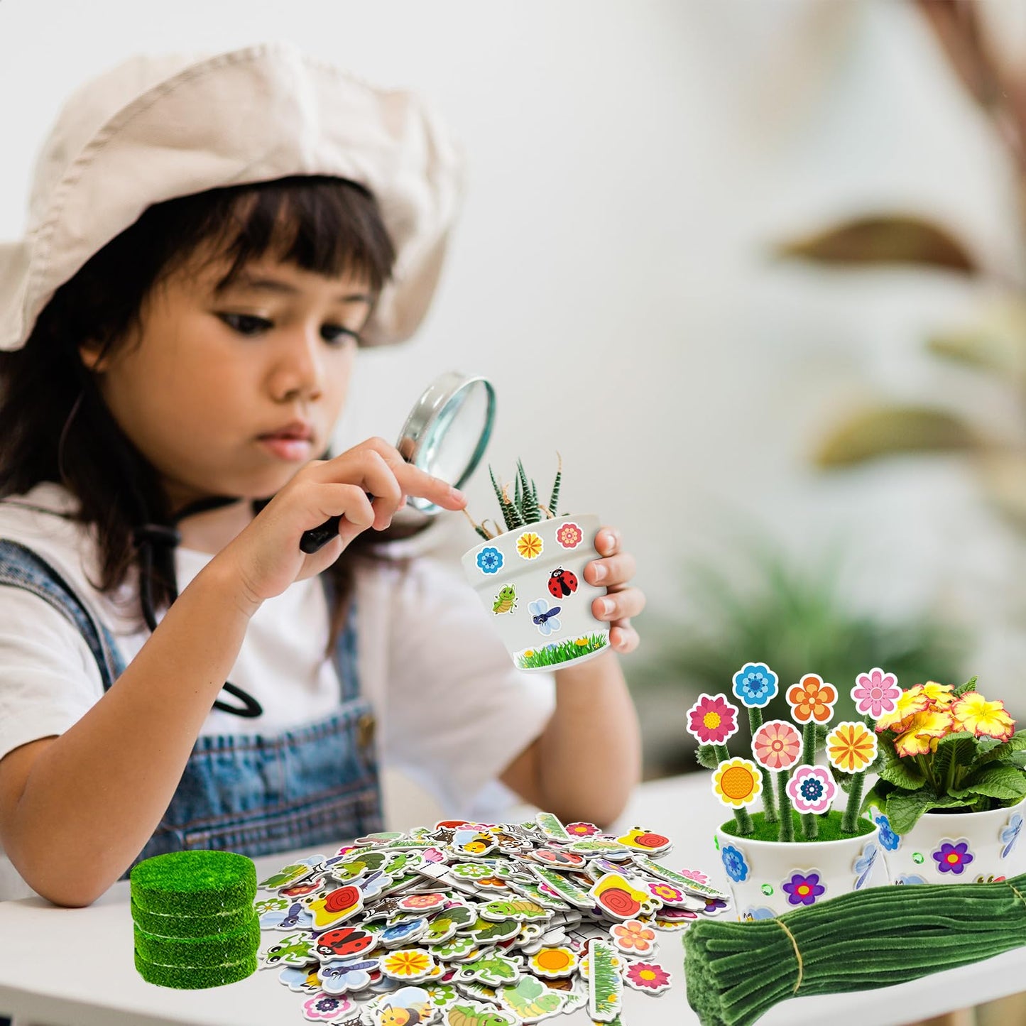 Cinrobiye 24-Set Garden Pot Craft Kit for Kids – DIY Mini Flower Pot Decor