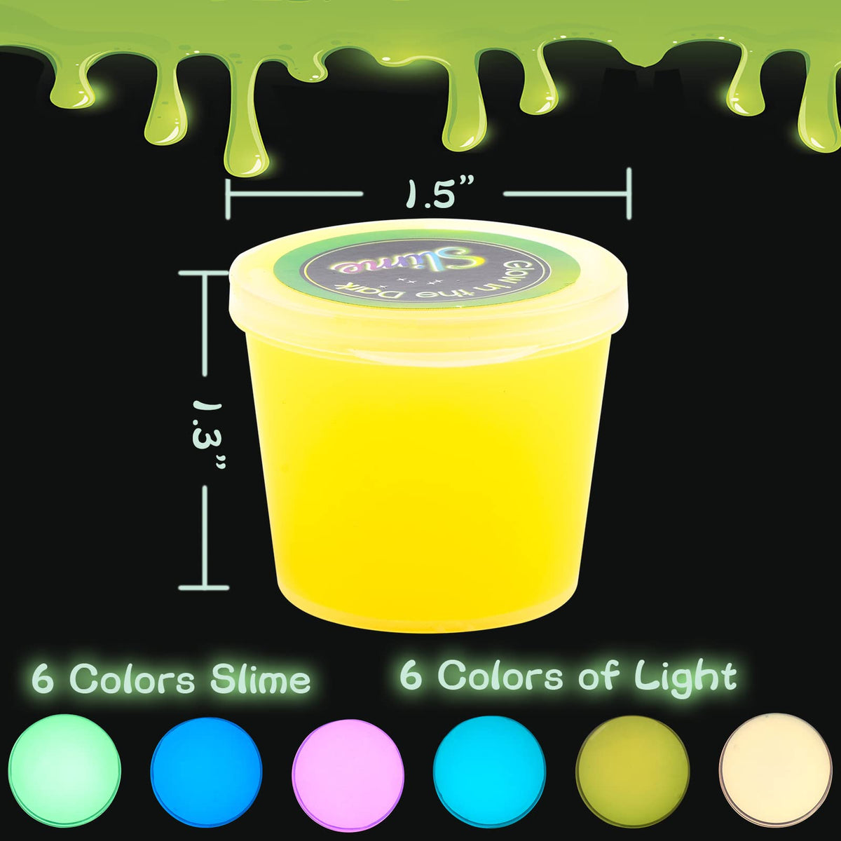 Cioaiwae 30 Pack Glow in the Dark Slime Kit – Multi-Color Crystal Galaxy Slime