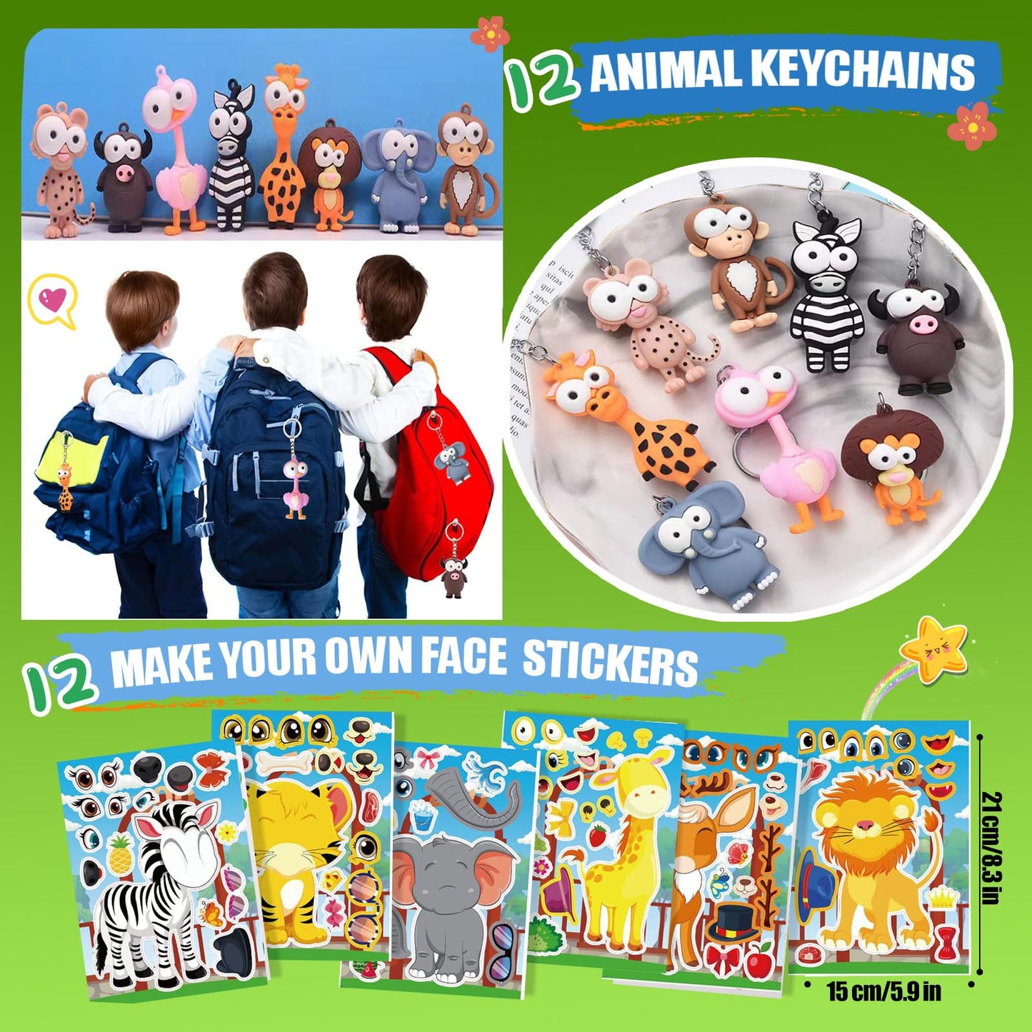 CIRDOTSH 158 Pcs Safari Party Favors for Kids — Jungle Birthday Supplies & Goody Bags