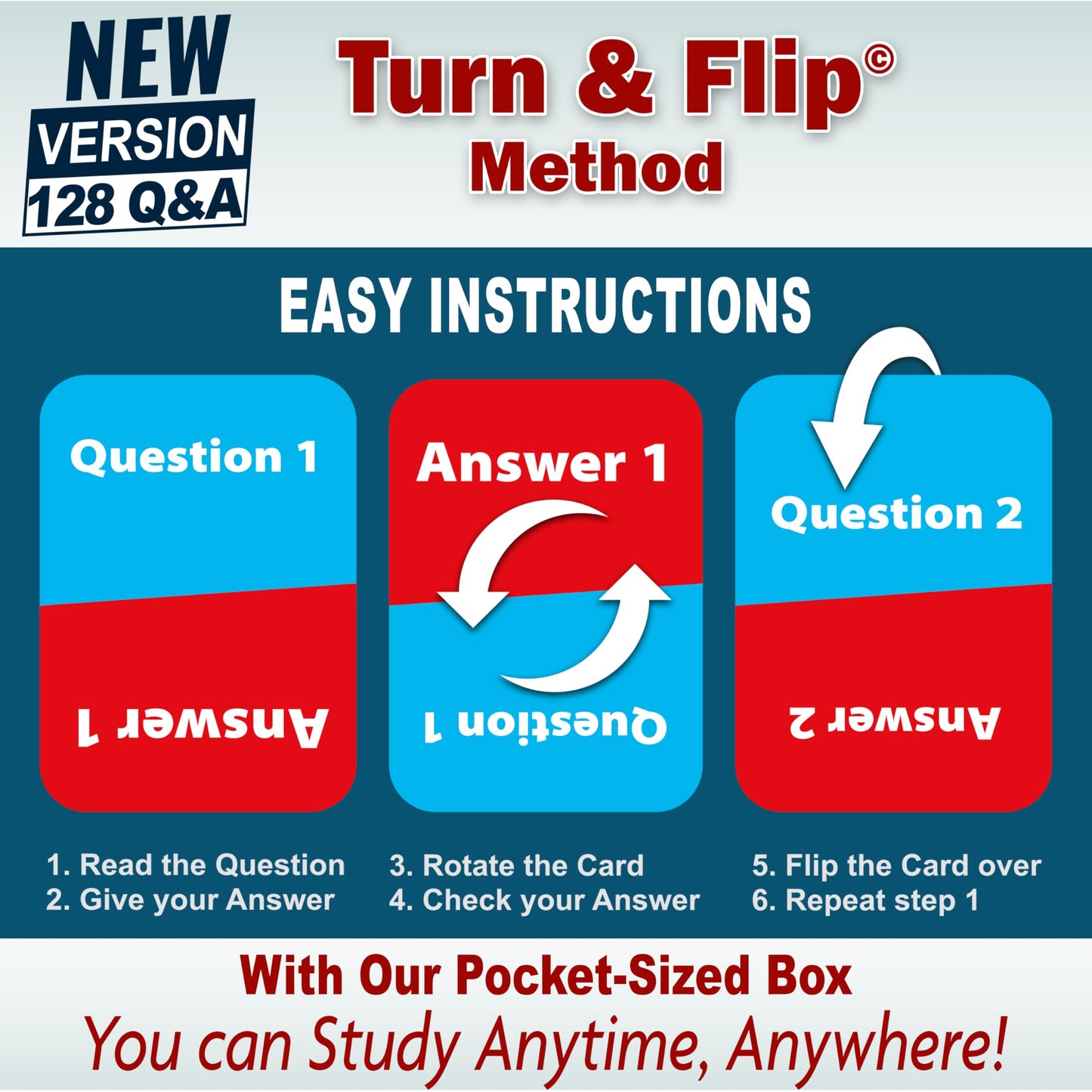 US Citizenship Flash Cards 128: USCIS 2026 Questions & Answers | Turn & Flip Method
