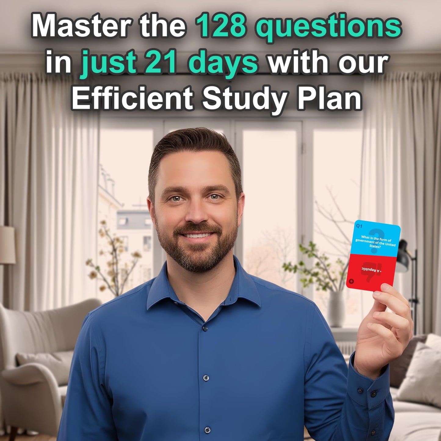 US Citizenship Flash Cards 128: USCIS 2026 Questions & Answers | Turn & Flip Method