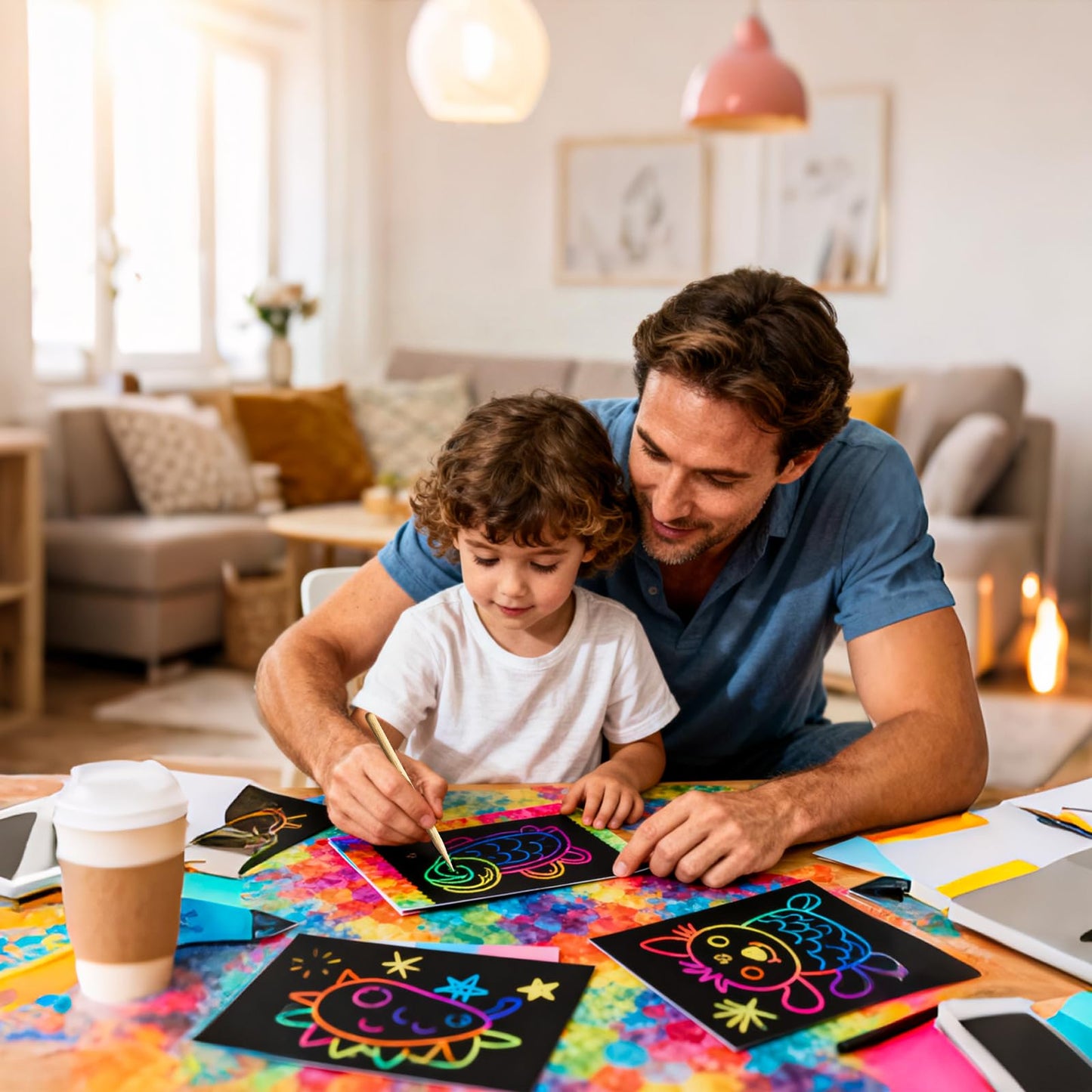 Cityrosy Scratch Art Paper Rainbow Sets – 100 Pcs for Kids Crafts, Classrooms & Parties