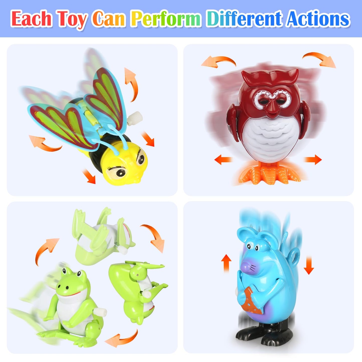 CIUGEO 32-Piece Wind-Up Toys Bundle for Kids – Walking, Jumping & Swimming Clockwork Figures