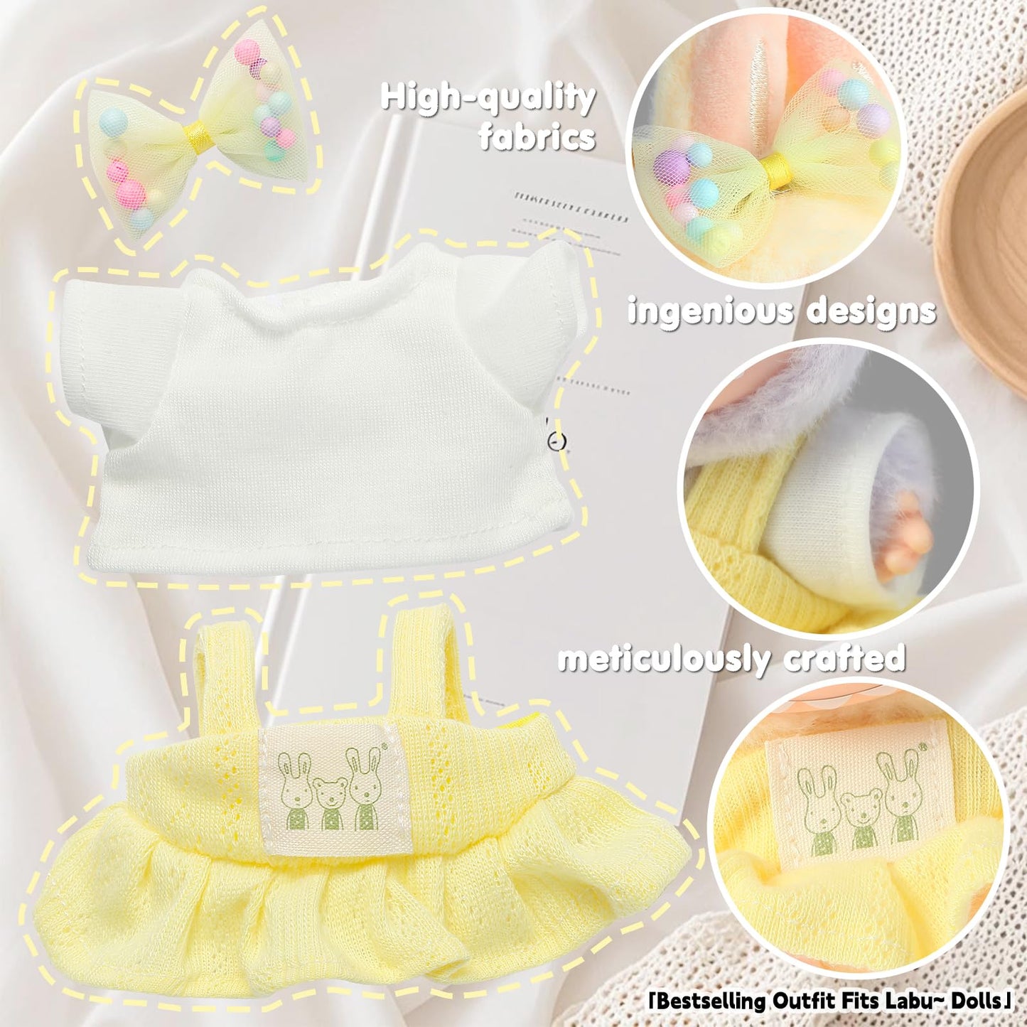 Ciunura Labubu Doll Clothing – Premium Outfits & Accessories (Yellow)