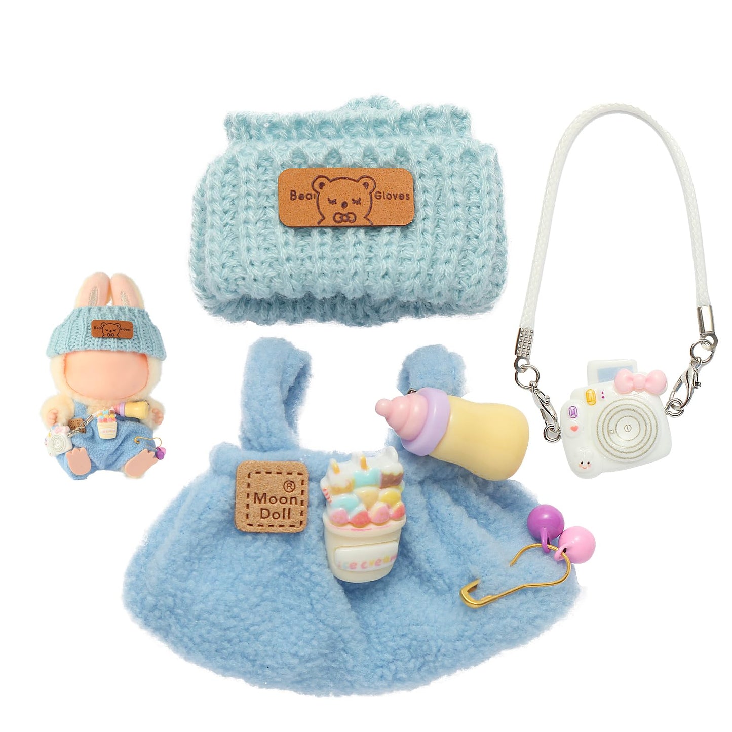 Ciunura Labubu Doll Clothing – Premium Blue Overalls + 6+ Styles