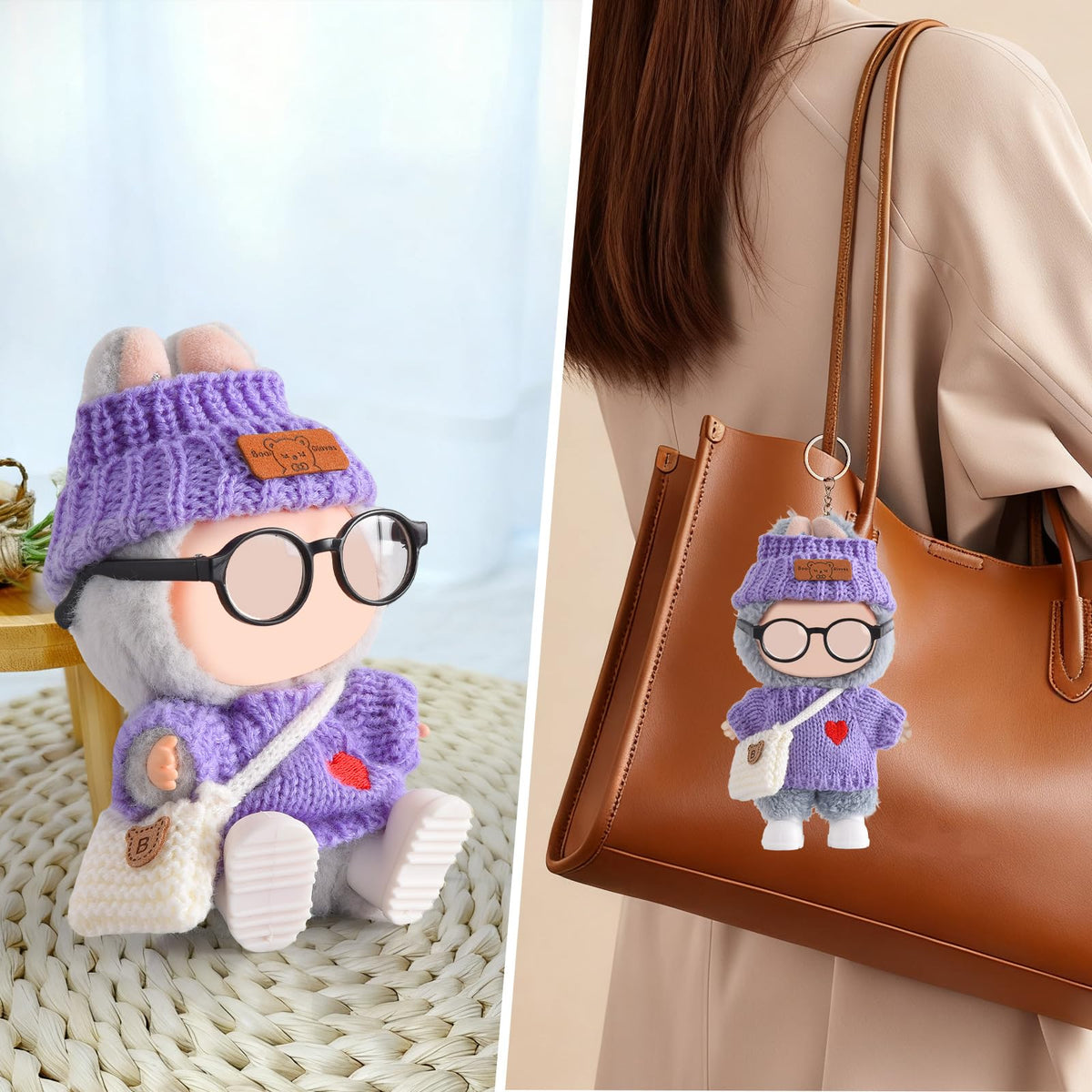 Ciunura Labubu Doll Clothing Set — Premium Crochet Outfit (Purple)