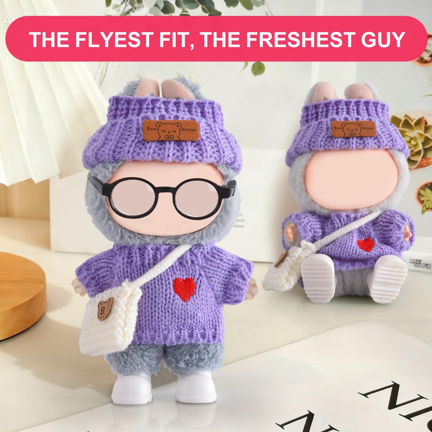 Ciunura Labubu Doll Clothing Set — Premium Crochet Outfit (Purple)
