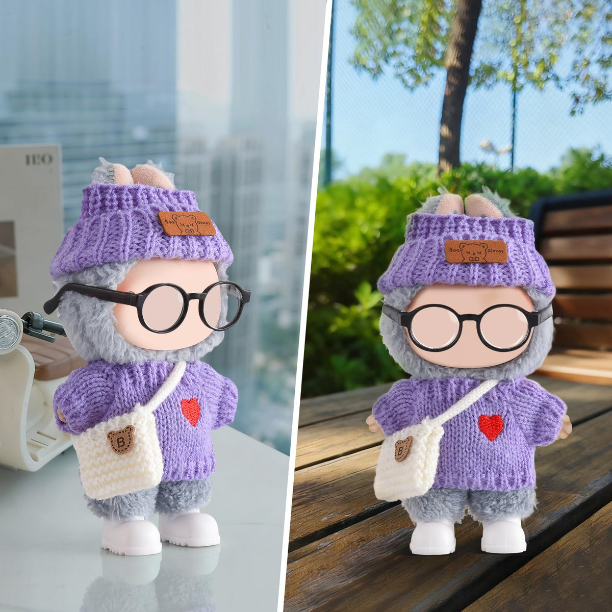 Ciunura Labubu Doll Clothing Set — Premium Crochet Outfit (Purple)