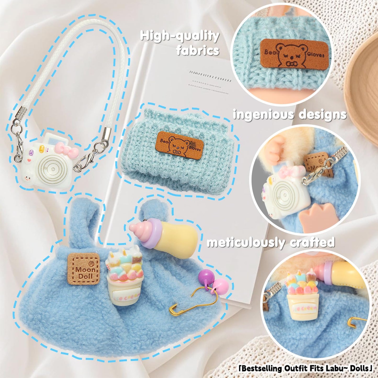 Ciunura Labubu Doll Clothing – Premium Blue Overalls + 6+ Styles