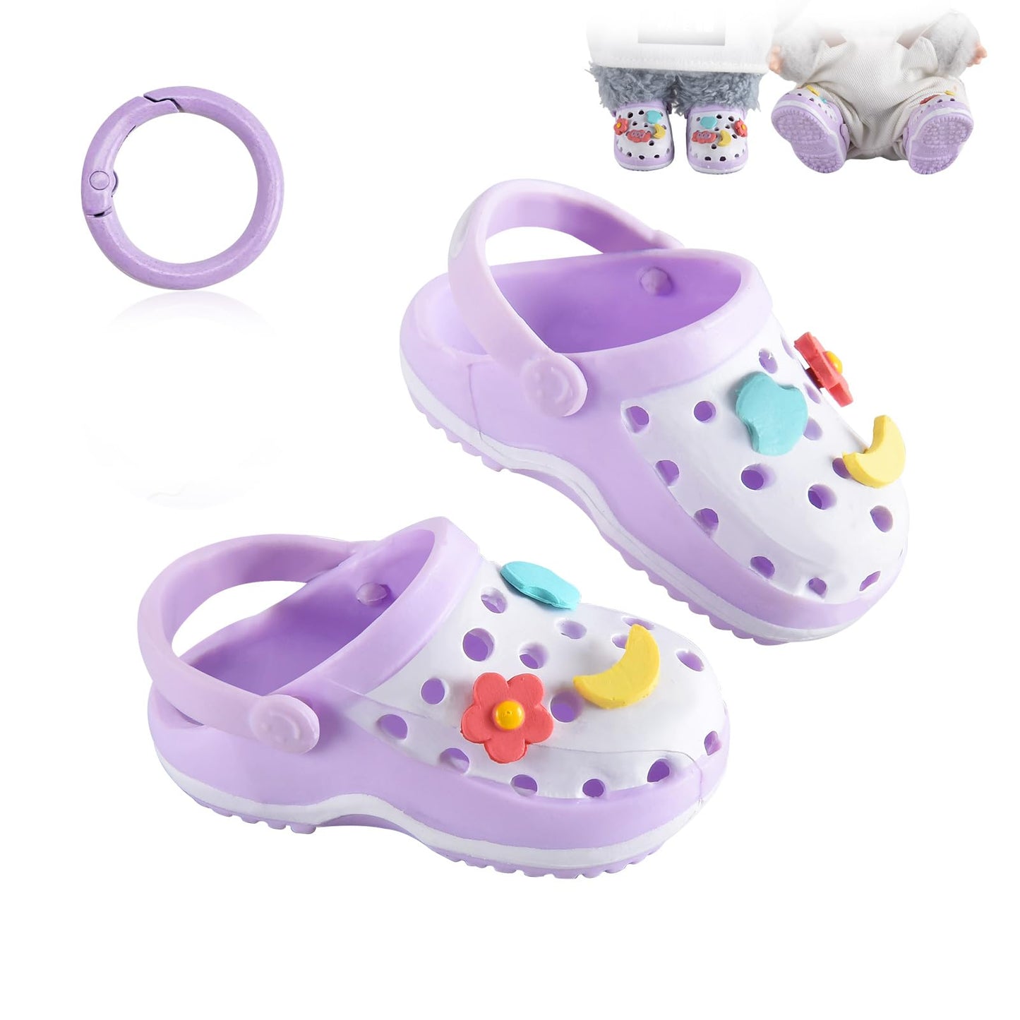 Ciunura Premium Doll Shoes for Lububu – Purple Clog Shoes for 6.7–7.9in Dolls