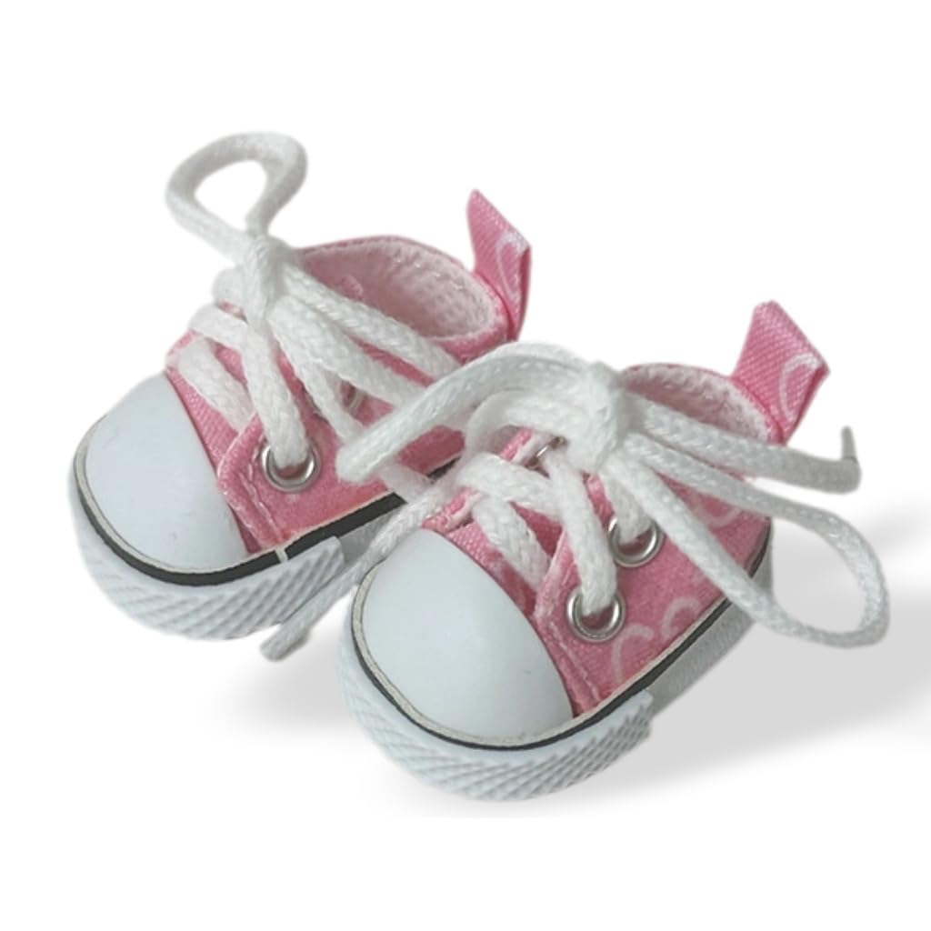 Ciunura Premium Doll Shoes for Lububu – Pink Canvas for 4–7in Dolls