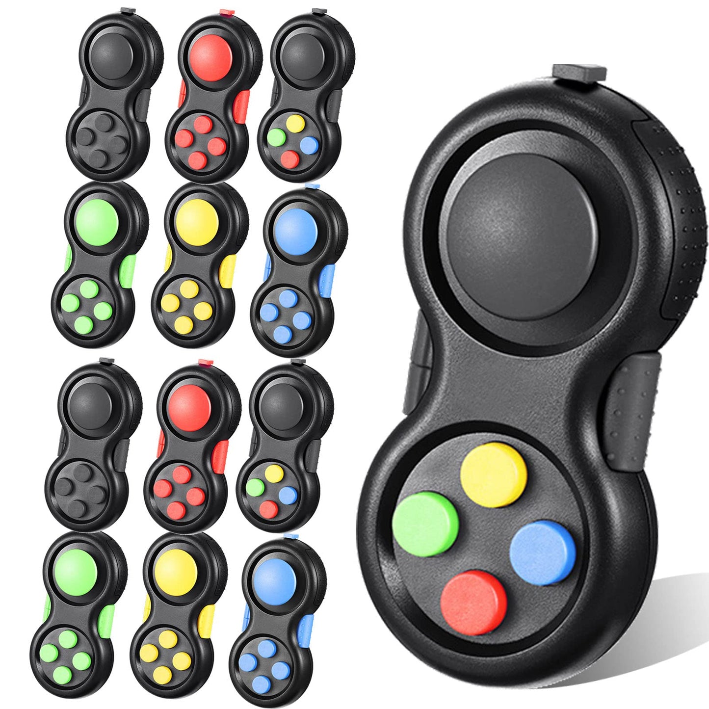 Civaner 12 Pcs Fidget Pad Toys – Colorful One-Handed Sensory Pads
