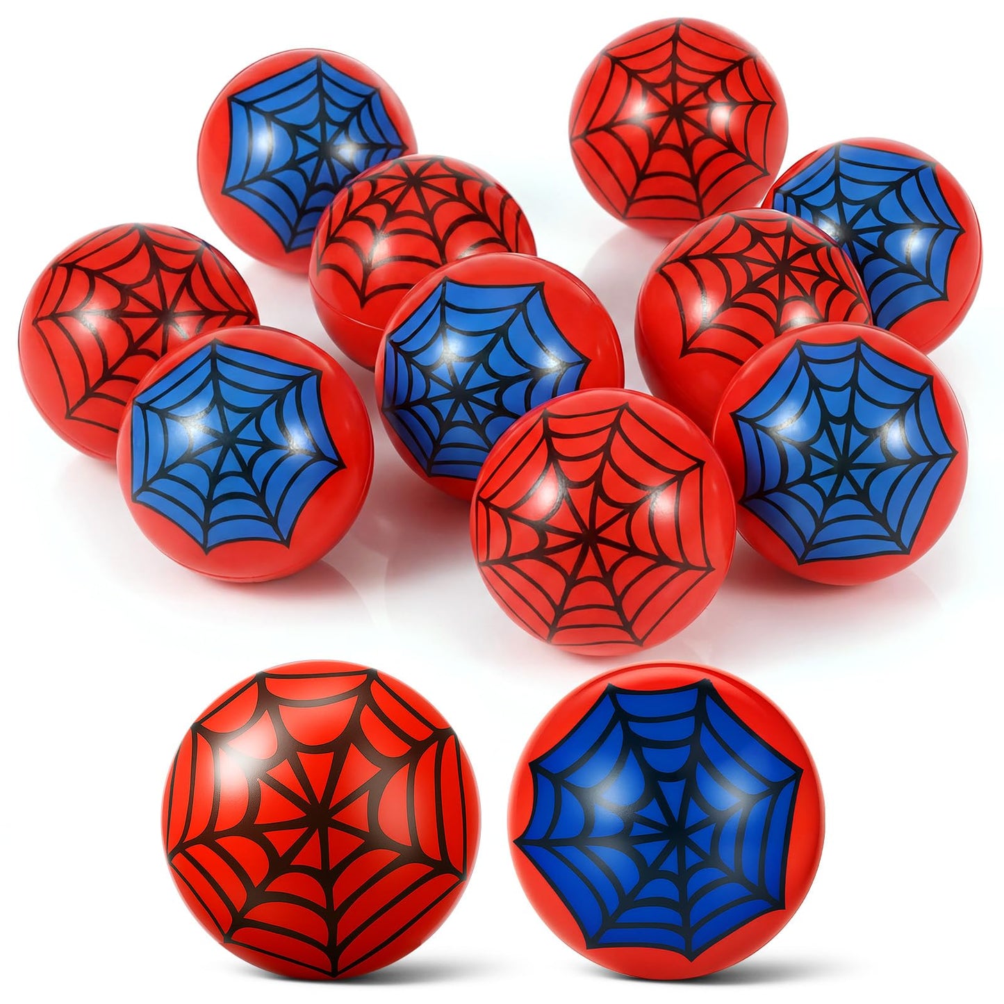 Civaner 12 Pcs Birthday Party Favors – 1.5'' Stress Ball Sensory Toys for Decorations & Goodie Bags (Spider Web A)
