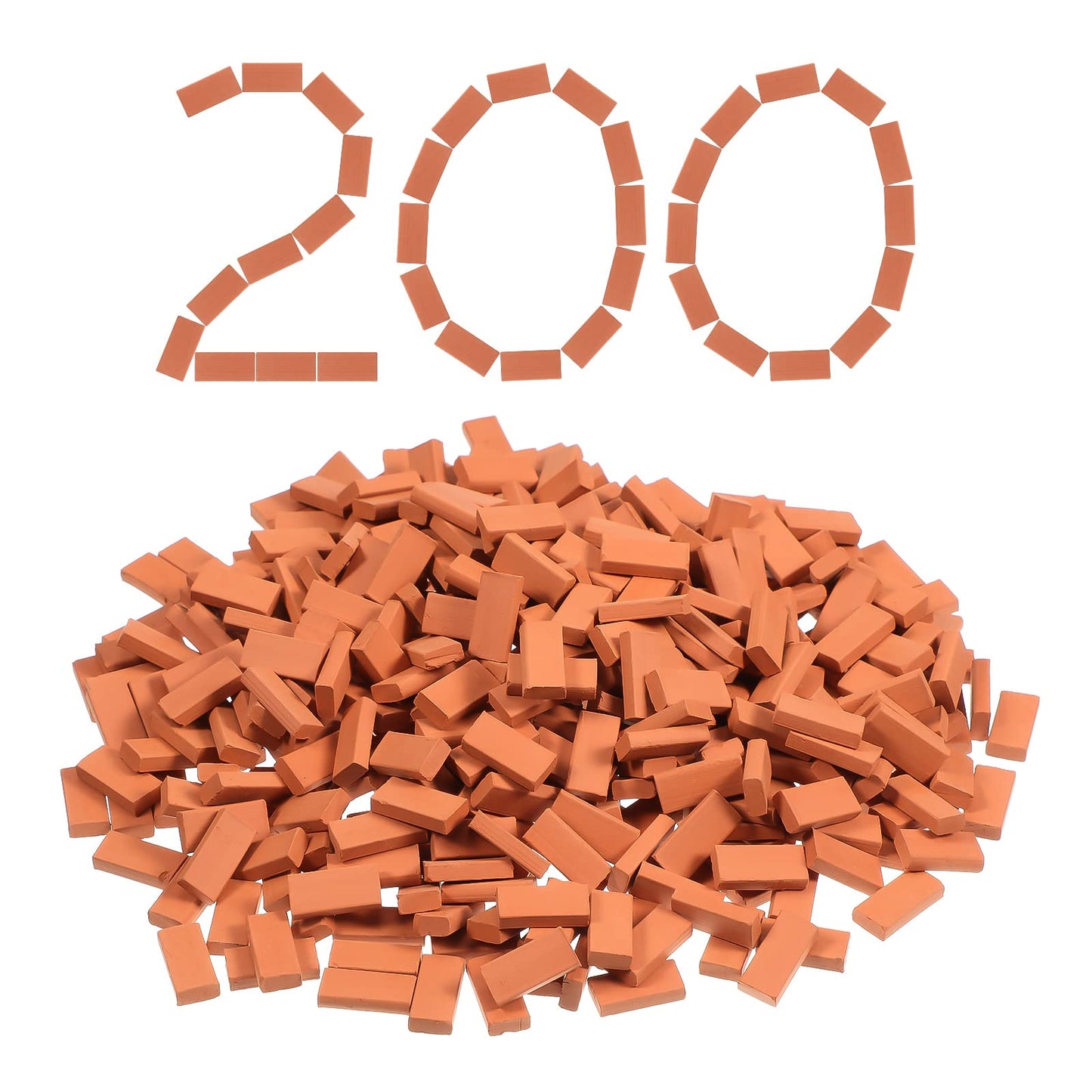 Civaner 200 Pcs Mini Bricks for Landscaping - 1:35 Scale Dollhouse Wall Blocks for Crafts