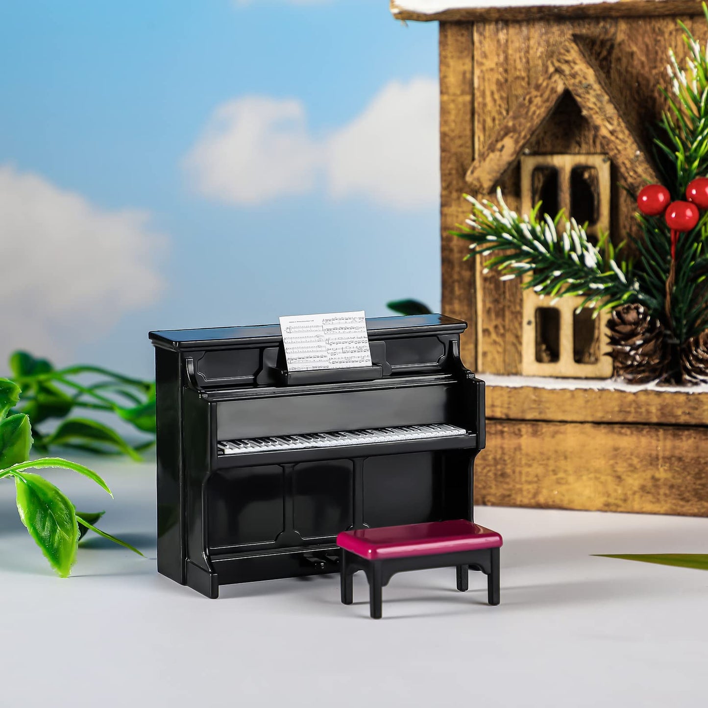 Civaner 24 Pcs Dollhouse Musical Instruments Set – Mini Piano, Violin, Guitar & More