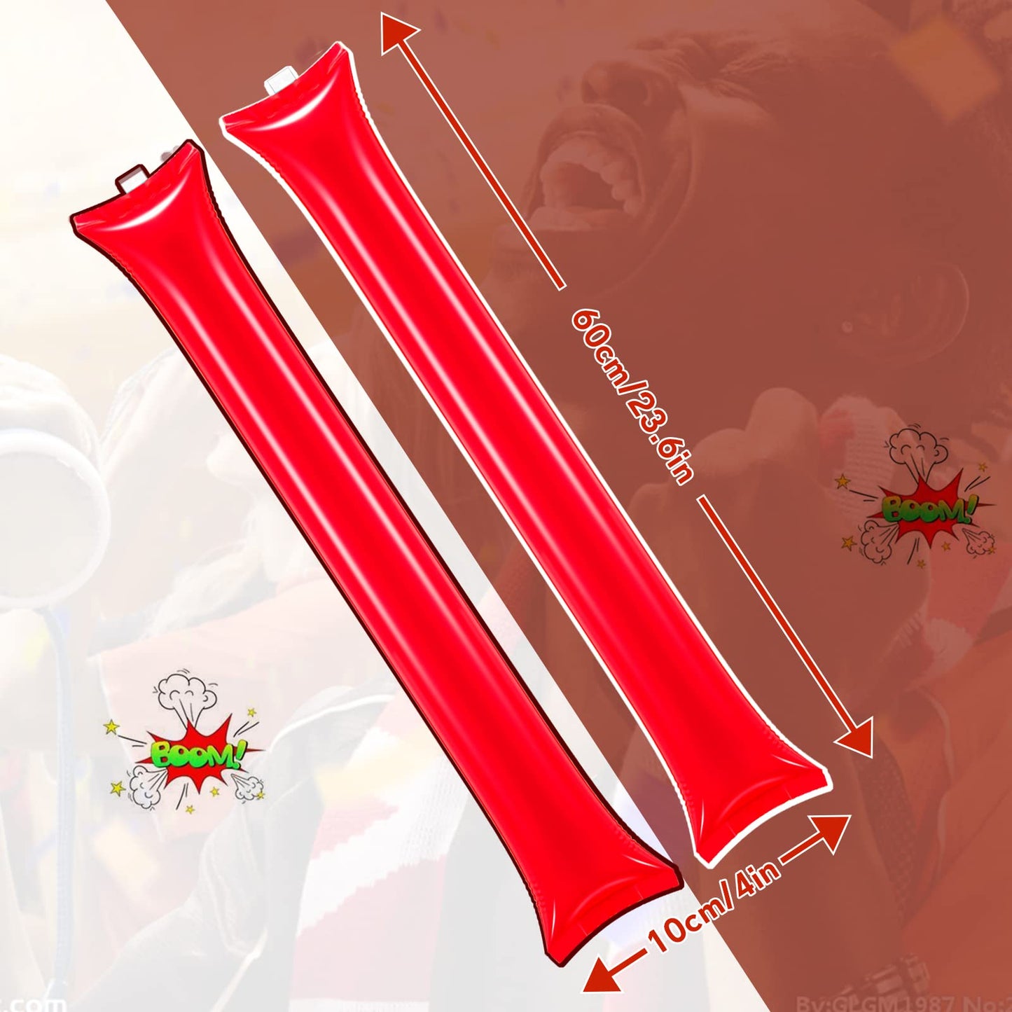 Civaner 48 Pcs Thunder Stick Team Spirit – Red Cheering Accessories
