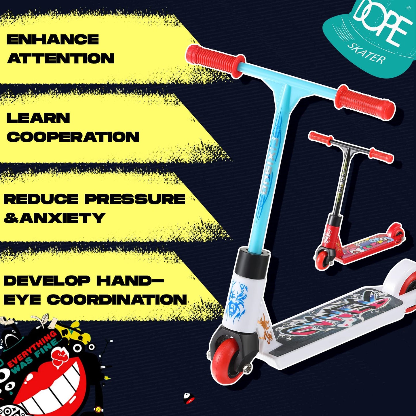 Civaner 10 Pcs Fingerboard Finger Scooter – Mini Two-Wheel Finger Scooters with Removable Wheel
