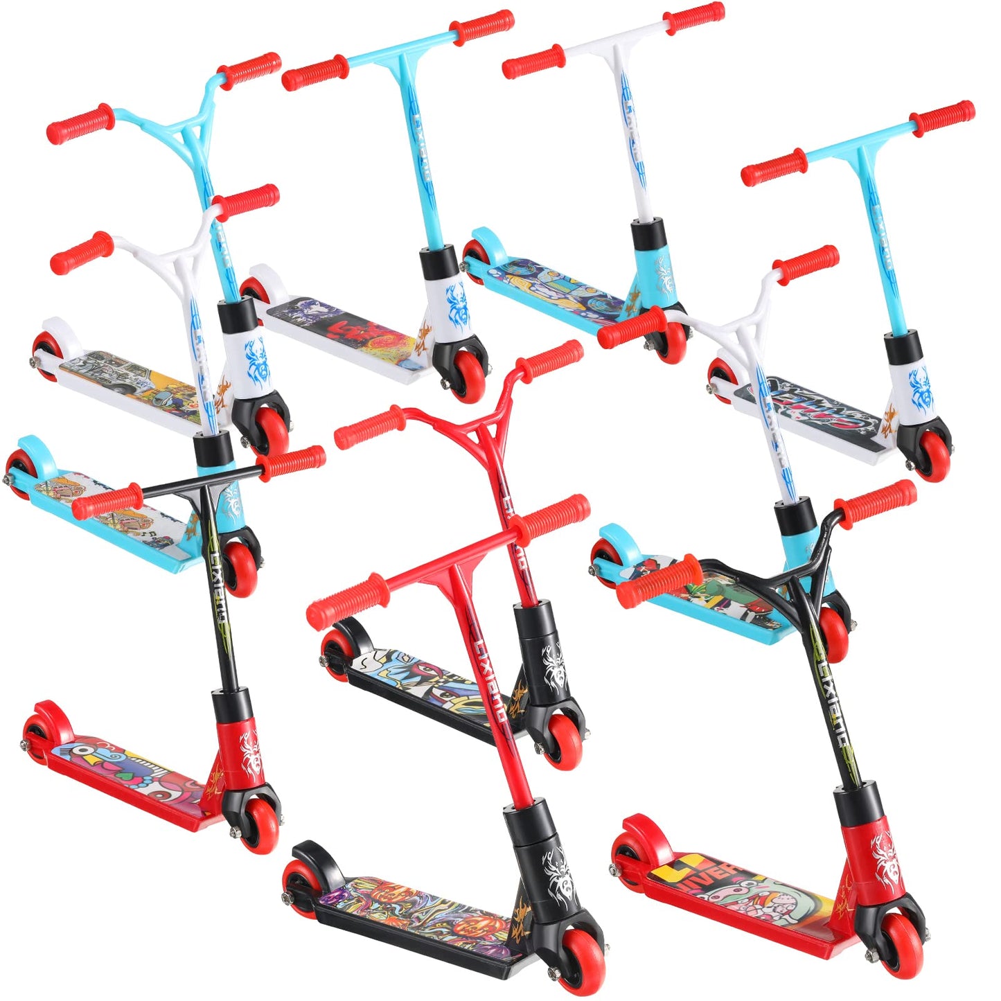 Civaner 10 Pcs Fingerboard Finger Scooter – Mini Two-Wheel Finger Scooters with Removable Wheel