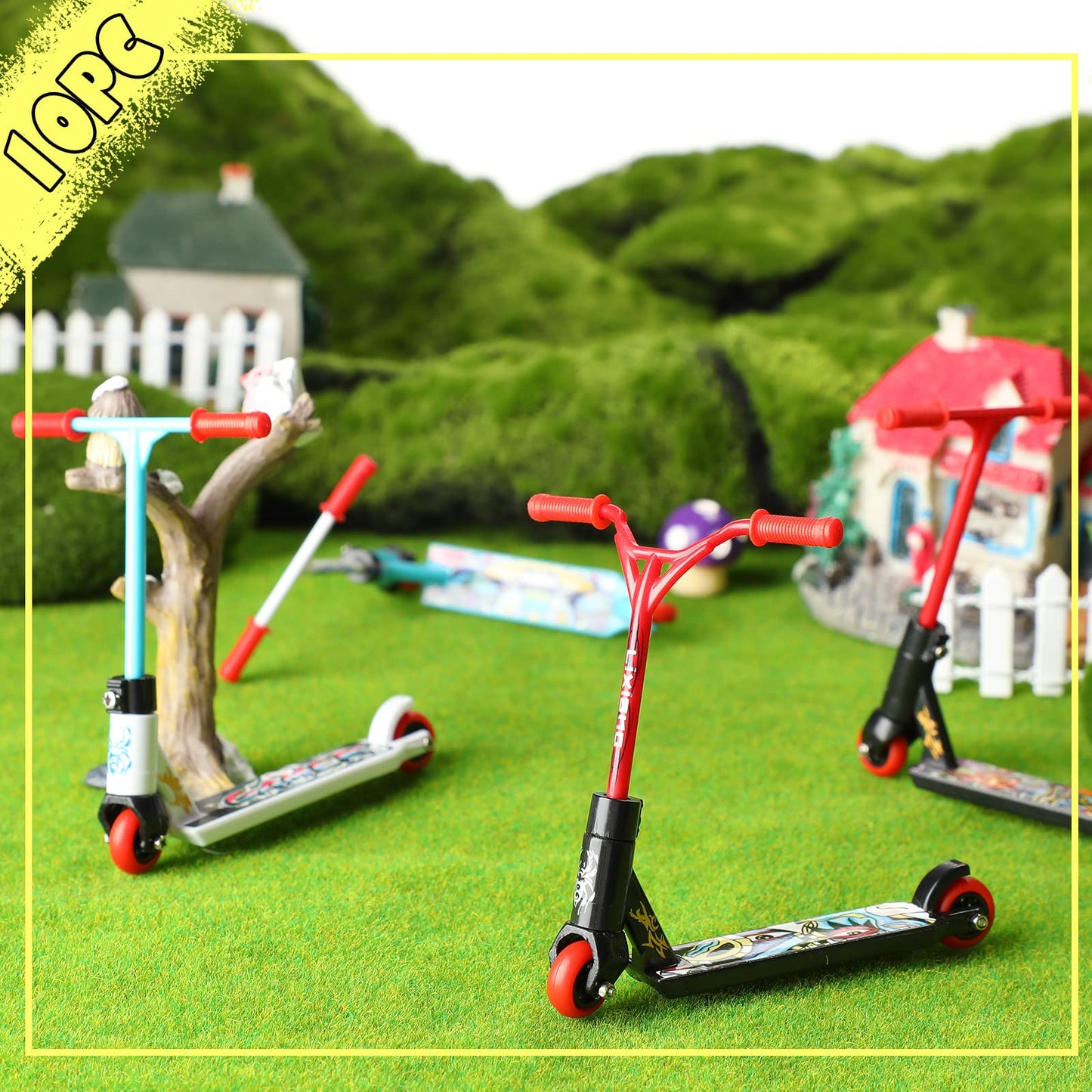 Civaner 10 Pcs Fingerboard Finger Scooter – Mini Two-Wheel Finger Scooters with Removable Wheel