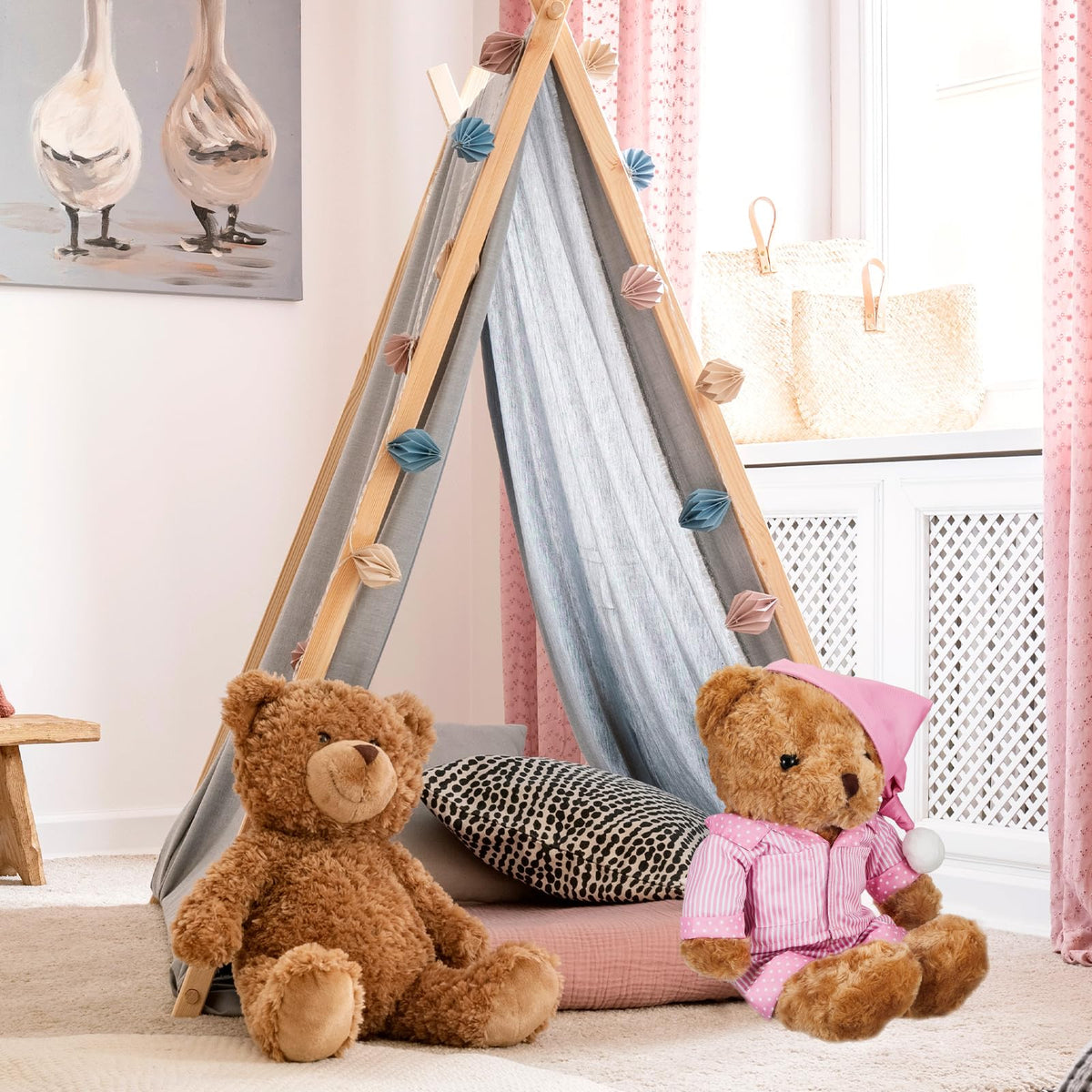 Civaner Stripe Bear Clothes Set (Pink) for 12-16 Inch Bears | Plush Dress-Up Kit
