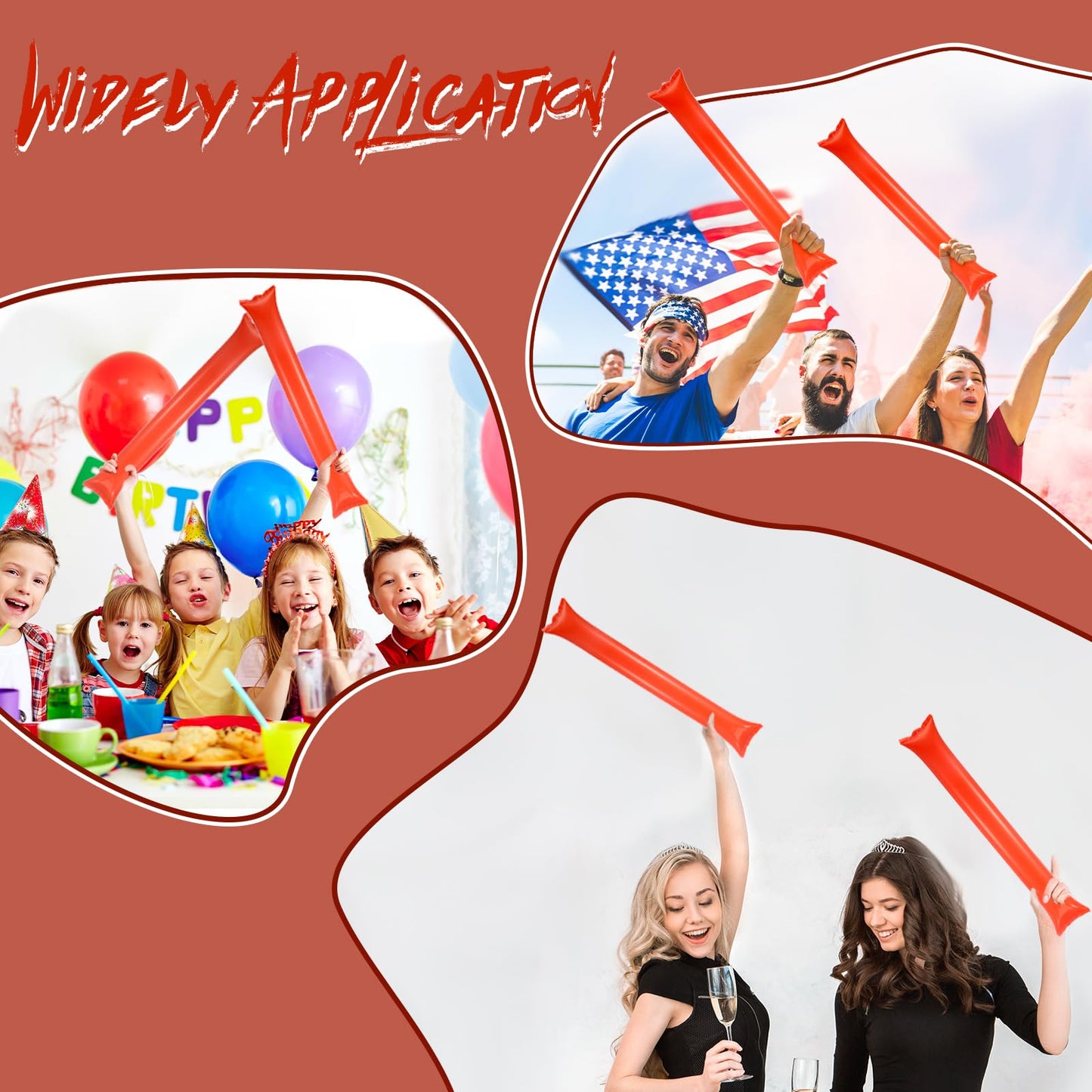 Civaner 48-Pack Thunder Sticks – Orange Team Spirit Noise Makers for Cheering