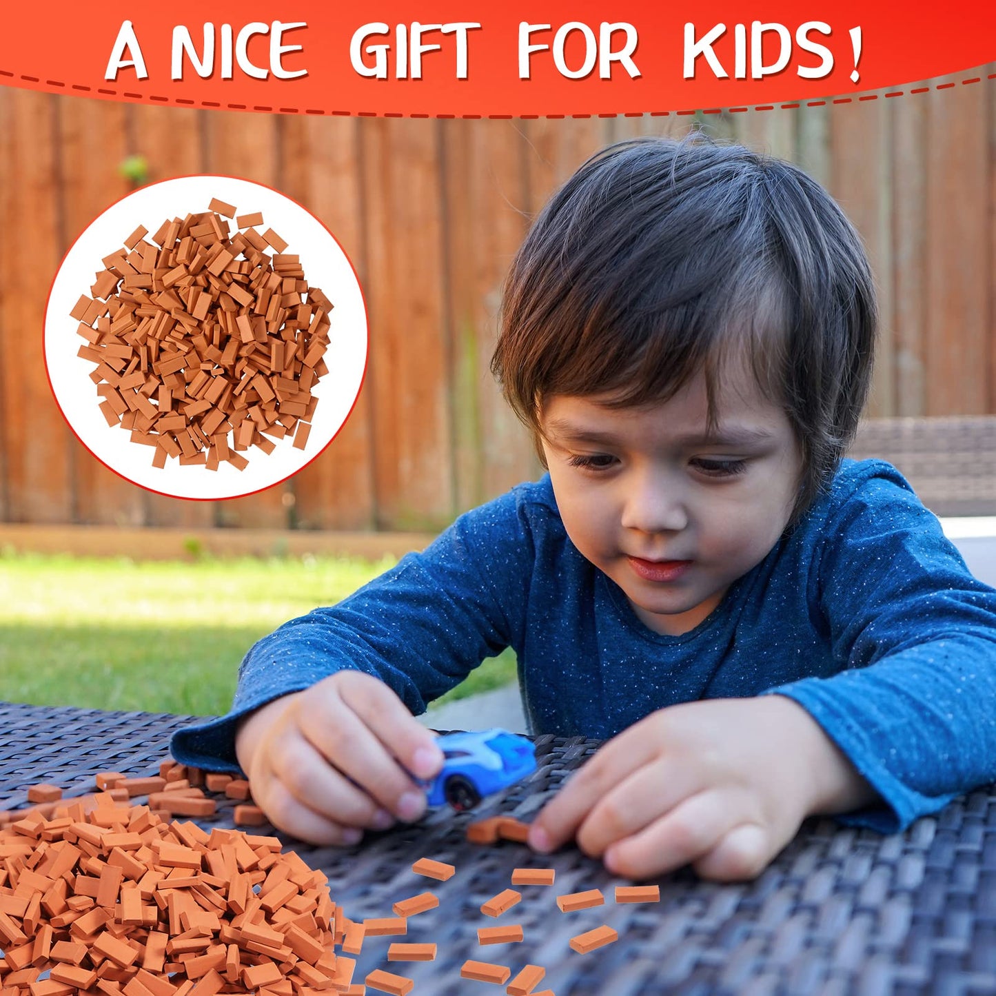 Civaner 200 Pcs Mini Bricks for Landscaping - 1:35 Scale Dollhouse Wall Blocks for Crafts