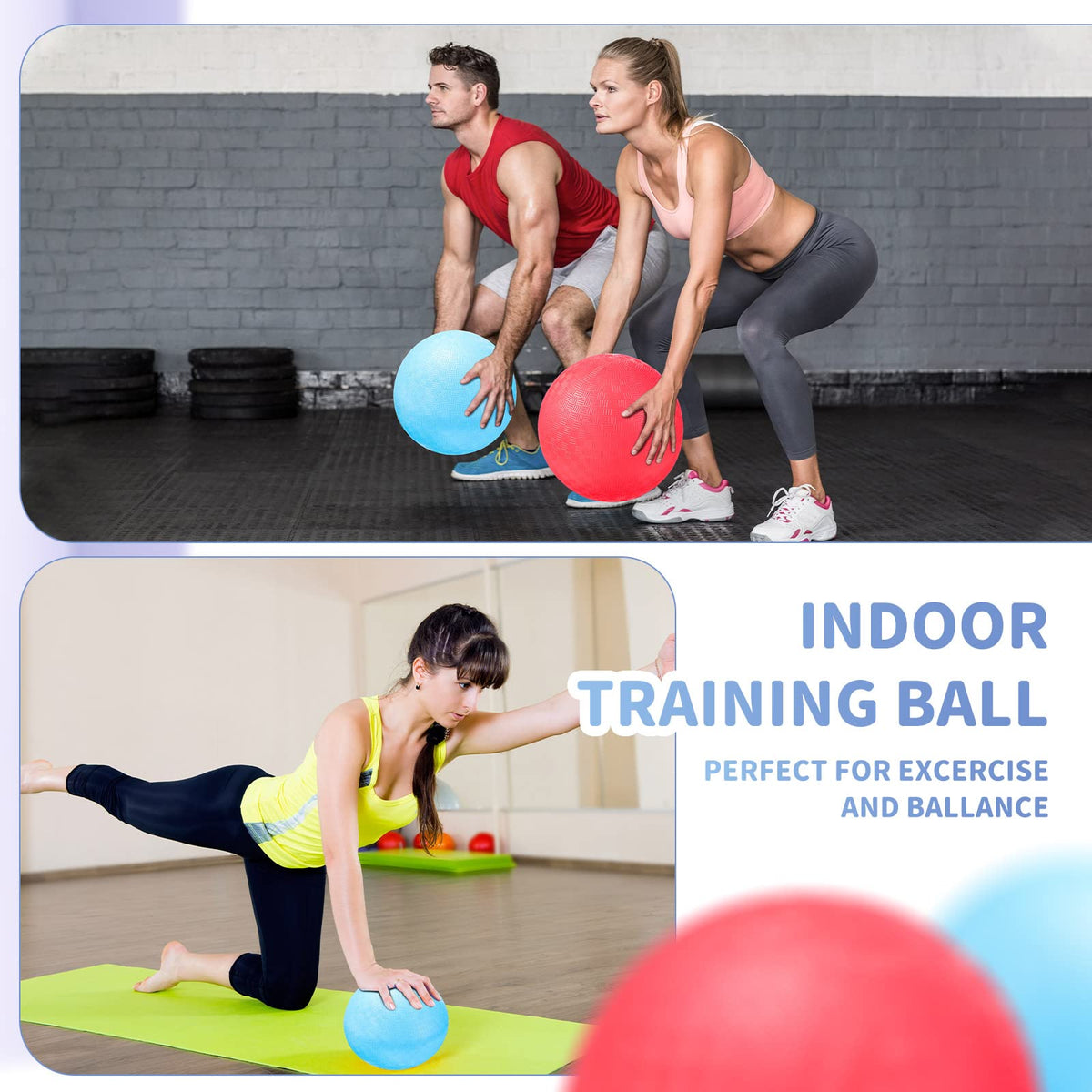 Civaner 2 Pack 5-Inch PVC Dodgeball Balls | Red & Blue for Kids Outdoor Play