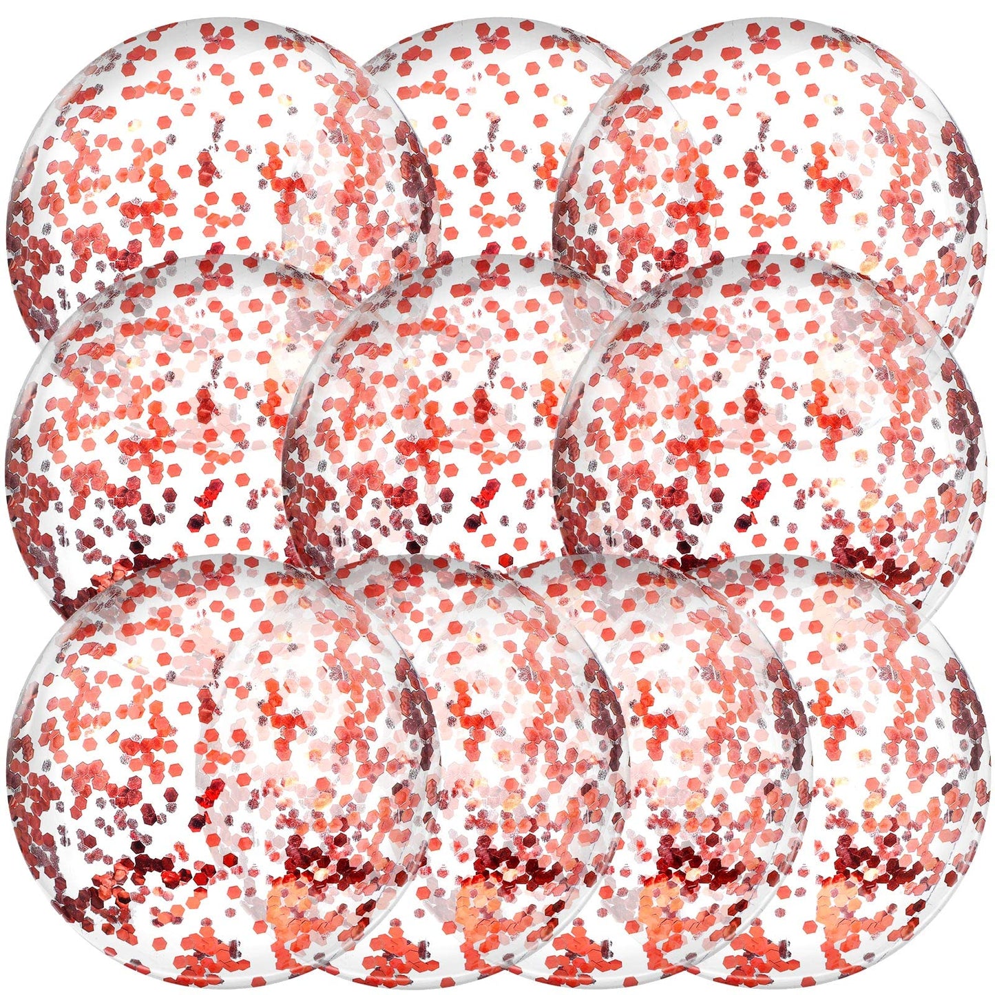 Civaner 10 Pcs Inflatable Glitter Beach Balls 16in – Rose Gold Confetti Pool Balls for Weddings, Baby Showers & Parties