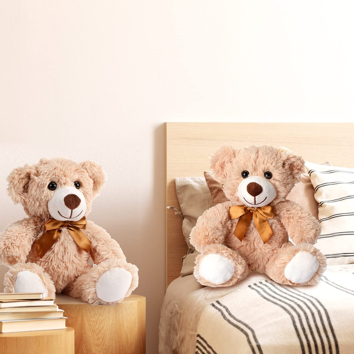 Civaner 4 Pack 14-Inch Teddy Bears Plush – Soft Light Brown Stuffed Animals, Gift Bulk
