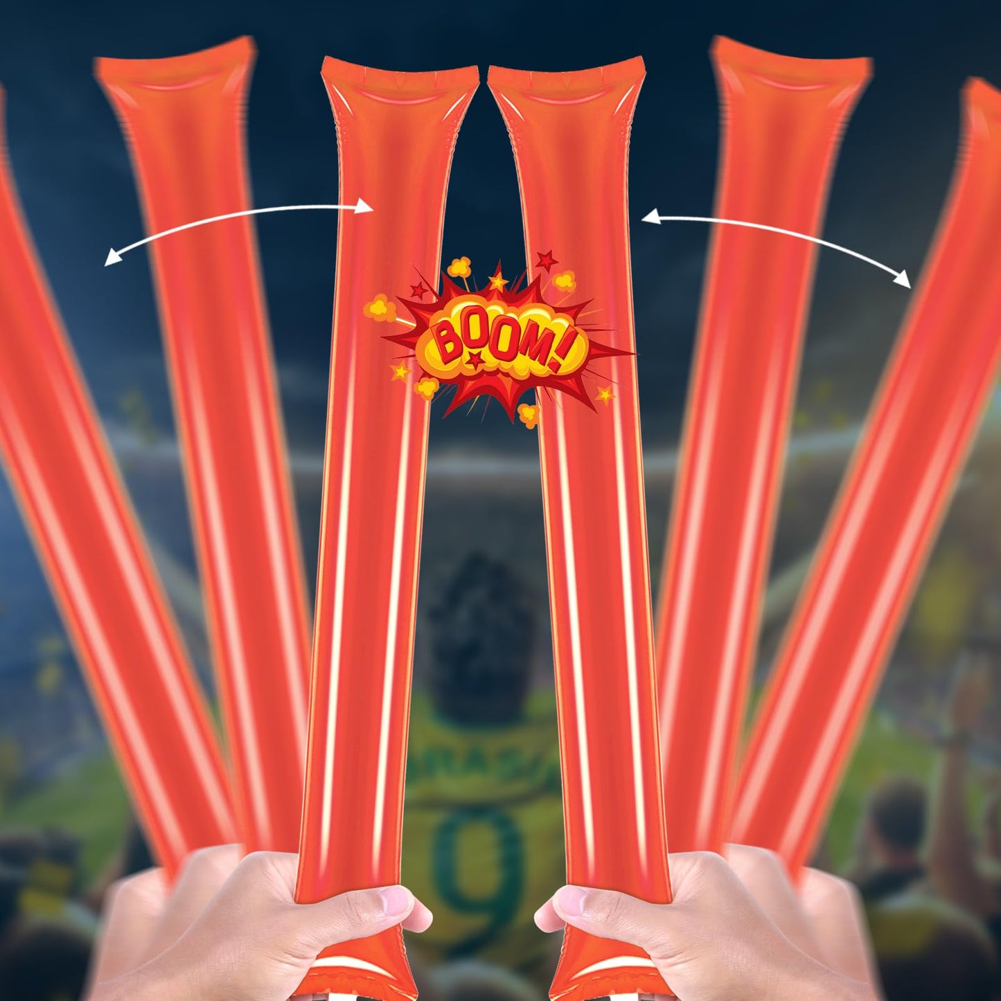 Civaner 48-Pack Thunder Sticks – Orange Team Spirit Noise Makers for Cheering