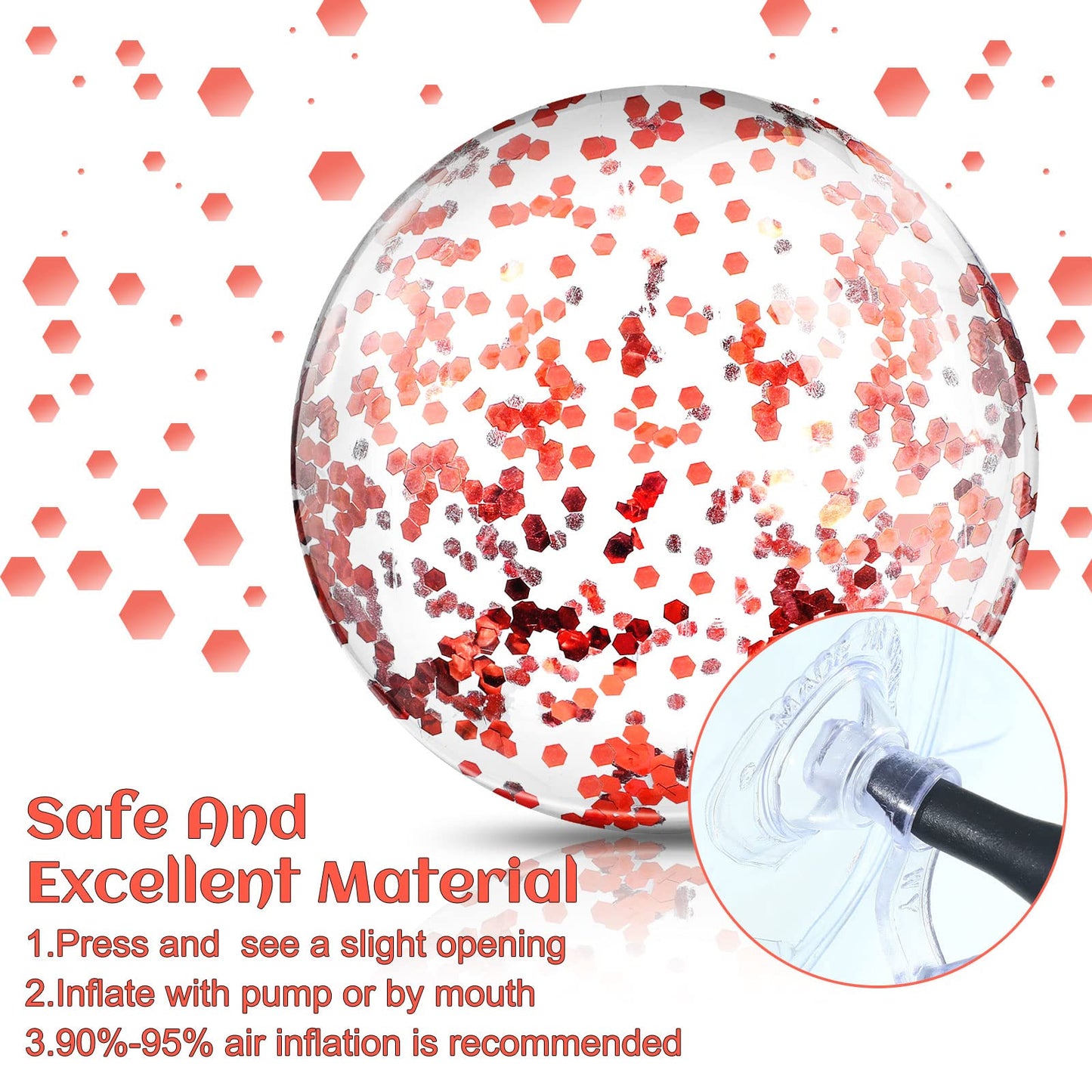 Civaner 10 Pcs Inflatable Glitter Beach Balls 16in – Rose Gold Confetti Pool Balls for Weddings, Baby Showers & Parties