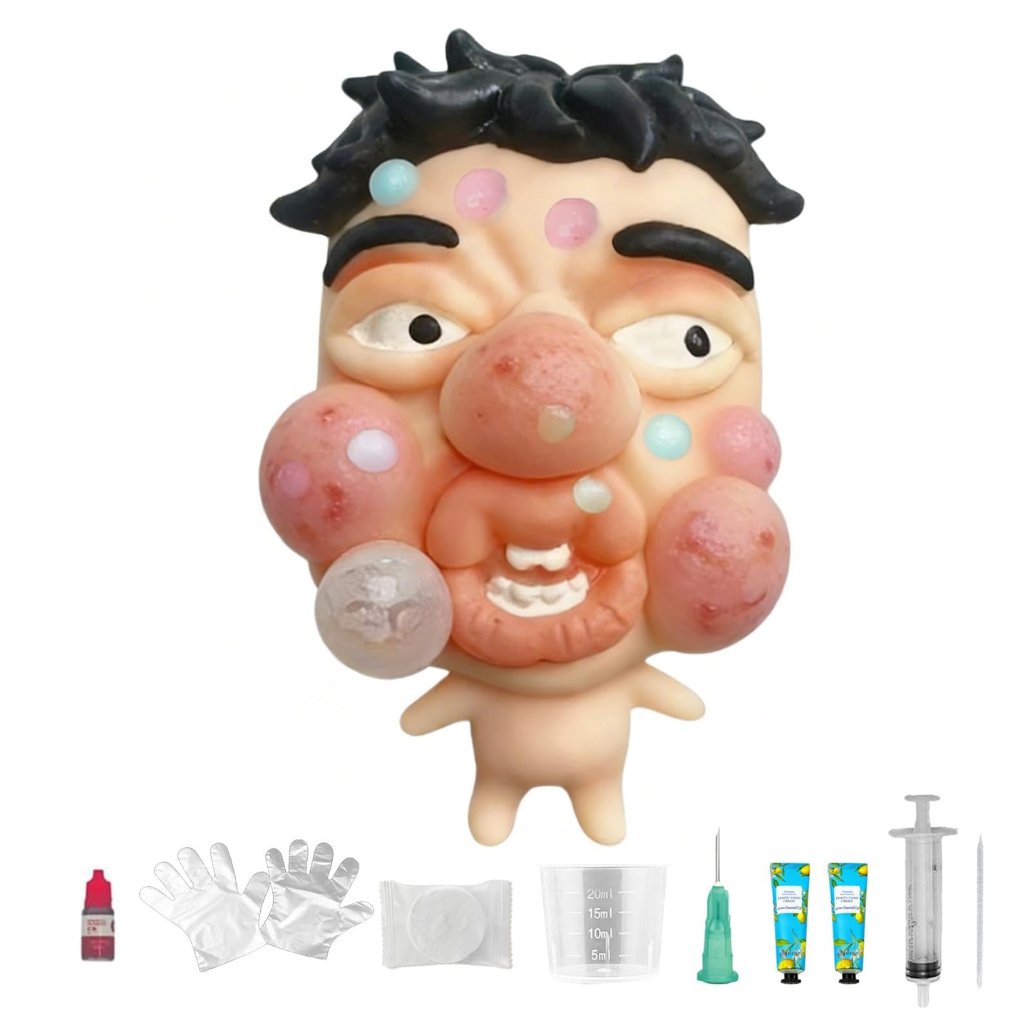 CIYOJA Pimple Popping Toy – Large Silicone Stress Relief Fidget (GrumpFace)