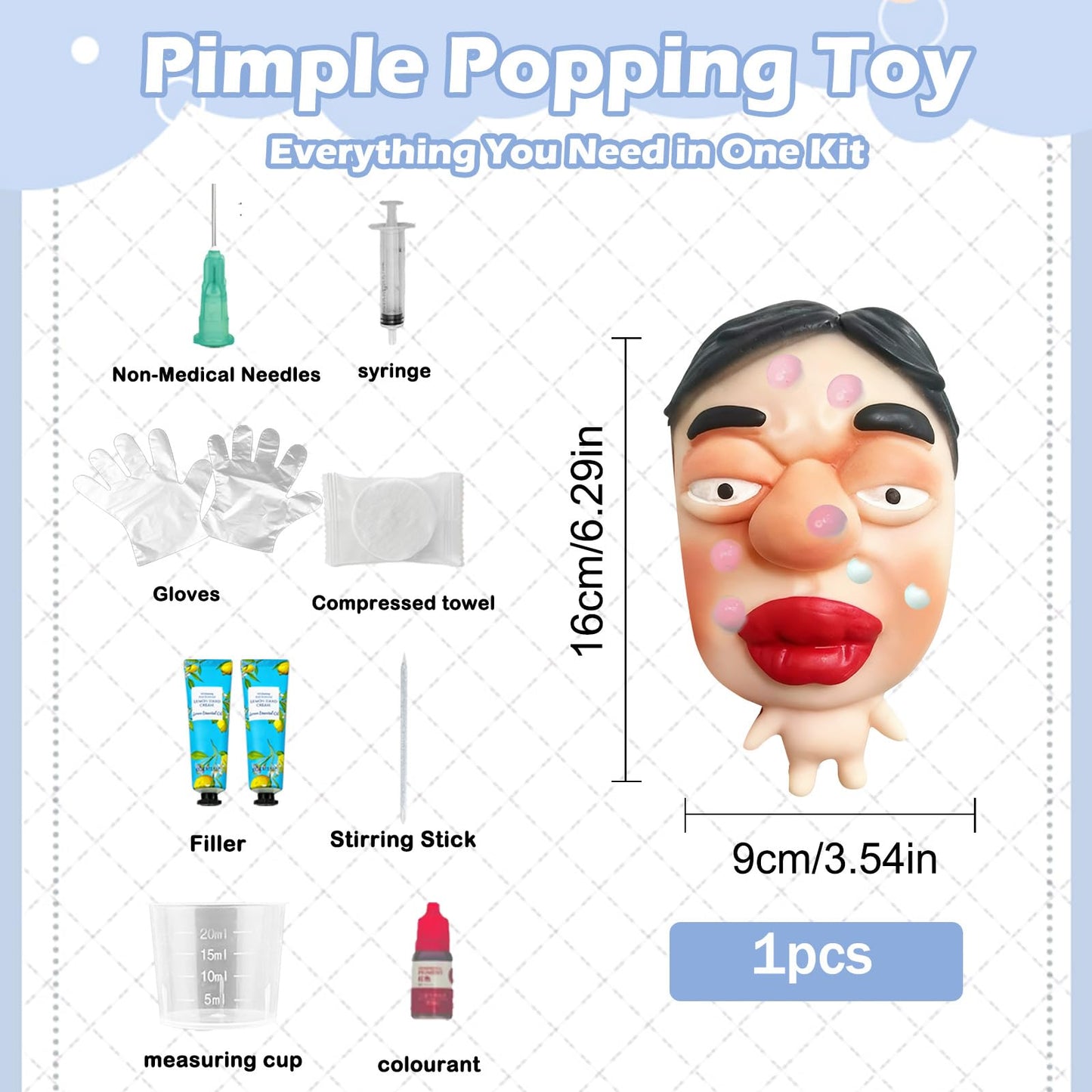 CIYOJA PoutFace Large Silicone Pimple Popping Toy – Fidget & ASMR (2 Cream Fillings)