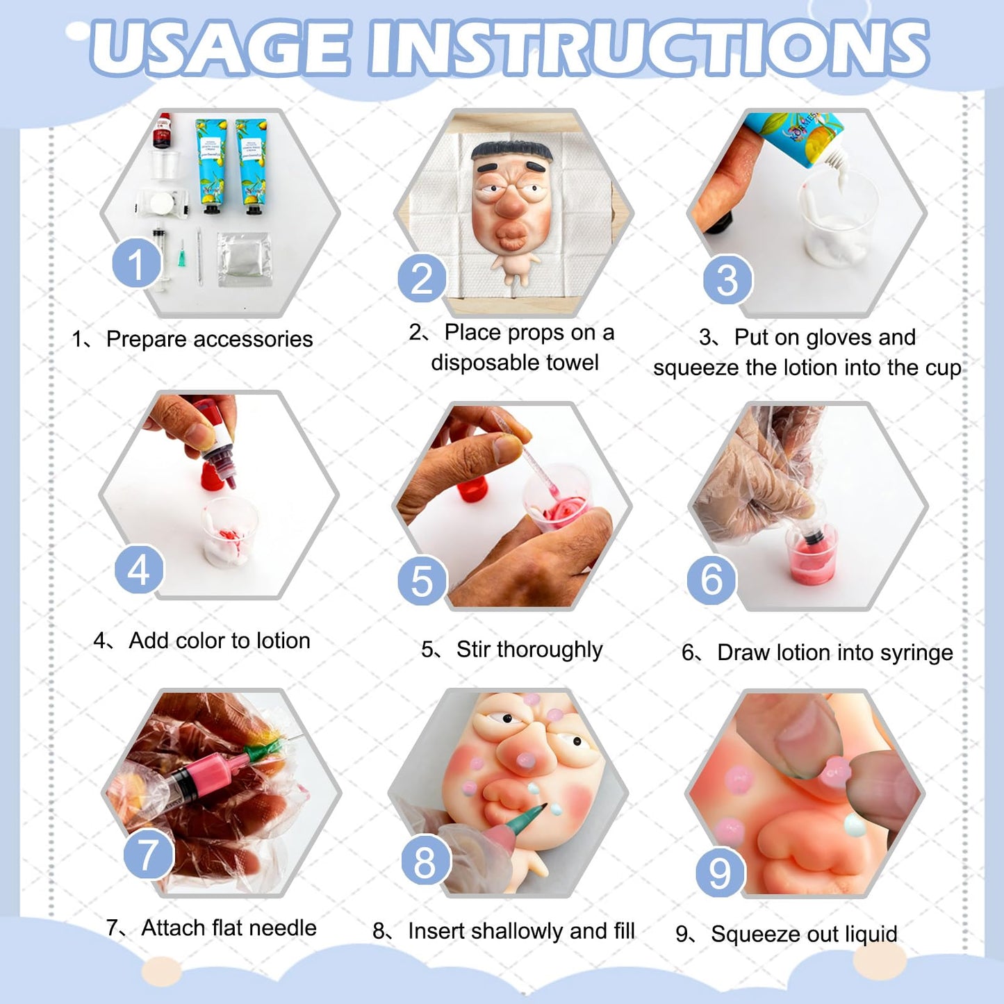 CIYOJA SquishFace Large Pimple Popping Toy – Reusable Silicone Fidget Set with 2 Cream Tubes