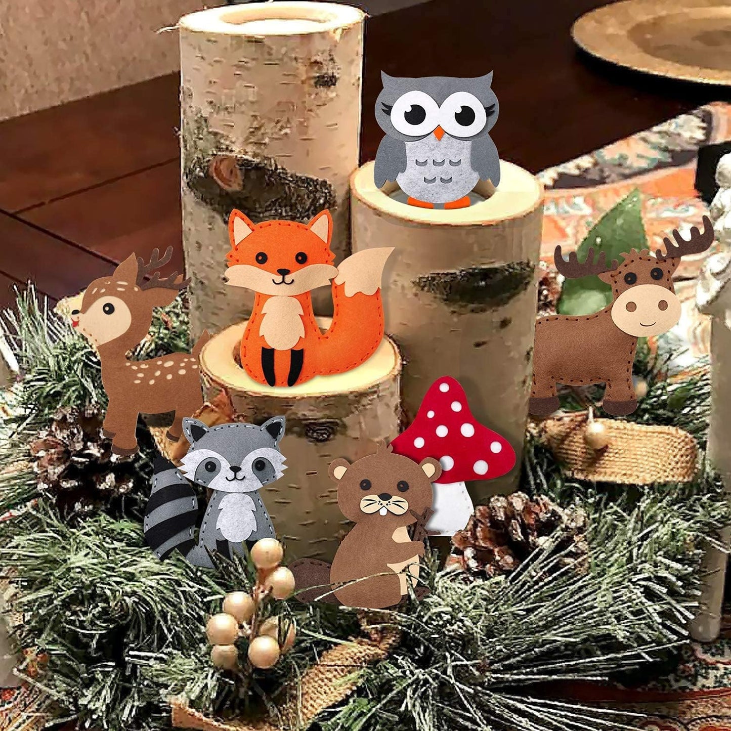 CiyvoLyeen Woodland Animals Craft Kit for Kids | Beginner Sewing Set