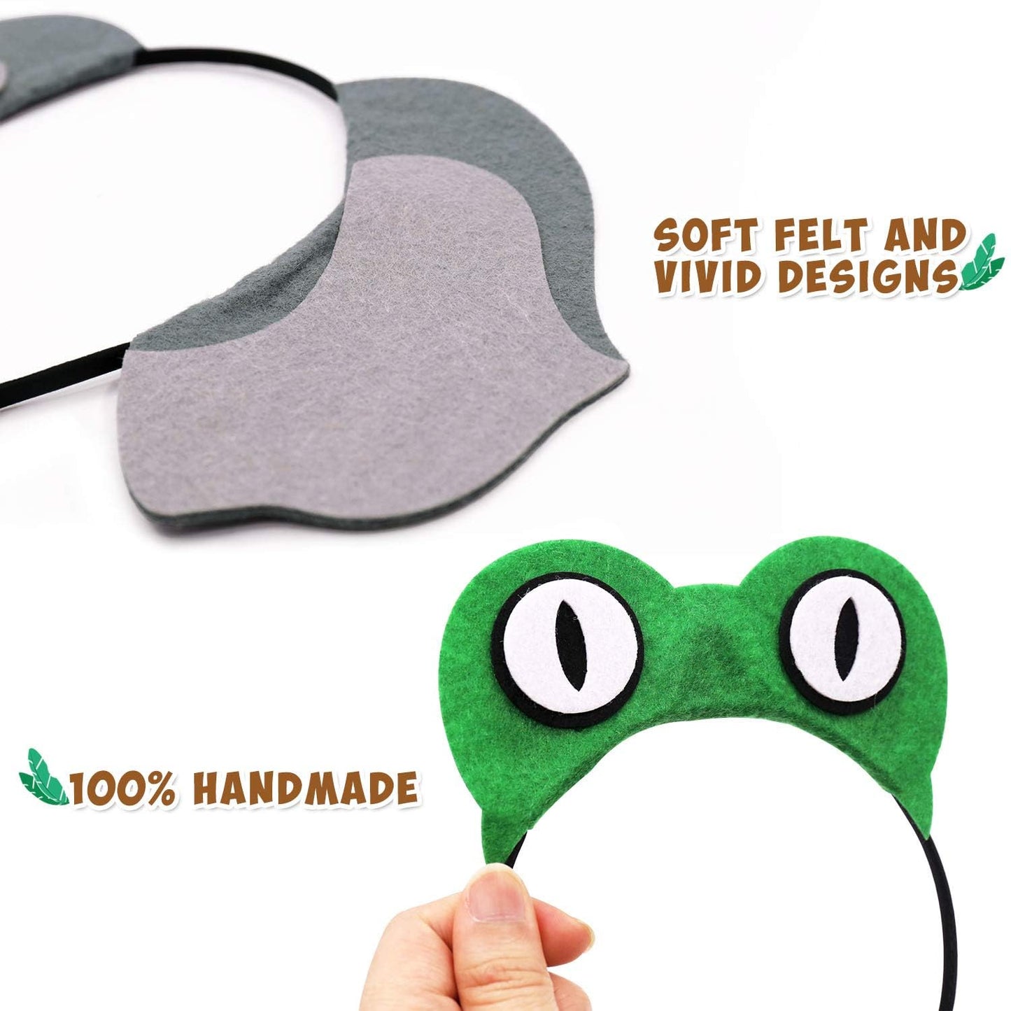 CiyvoLyeen 12-Piece Jungle Animal Safari Headbands – Photo Booth Props & Party Decor