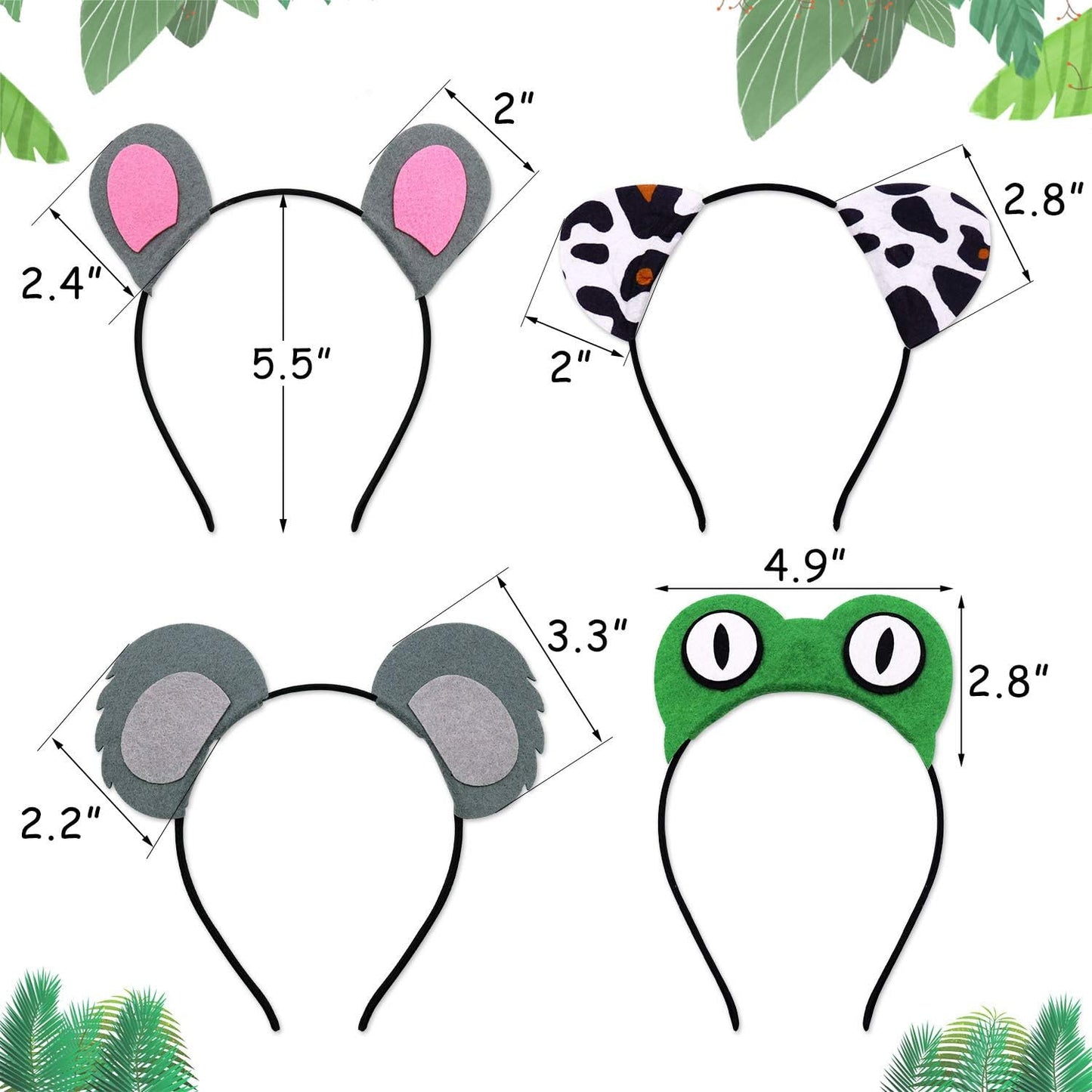 CiyvoLyeen 12-Piece Jungle Animal Safari Headbands – Photo Booth Props & Party Decor