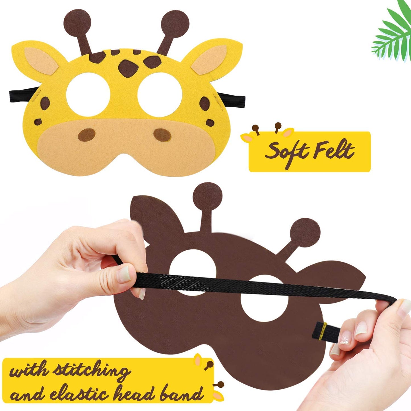 CiyvoLyeen Safari Jungle Animal Felt Masks - 12 Pack for Parties & Dress-Up