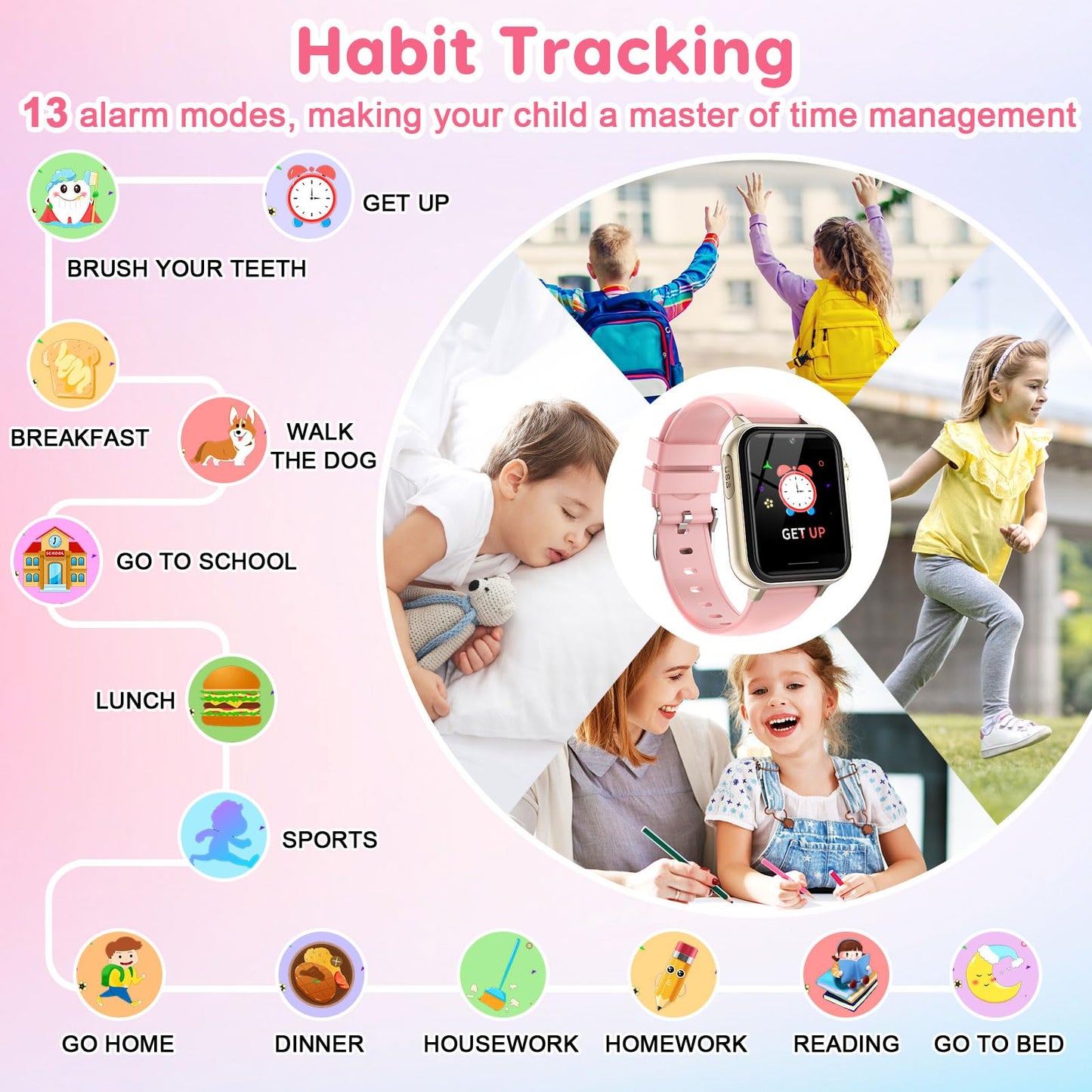 cjc Smart Watch for Kids — Gift for Girls 4–12 | 30+ Games, Learning Cards