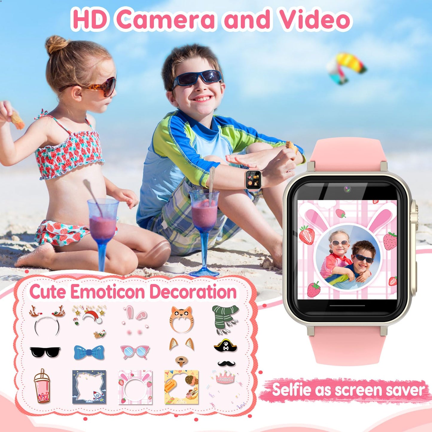 cjc Smart Watch for Kids — Gift for Girls 4–12 | 30+ Games, Learning Cards